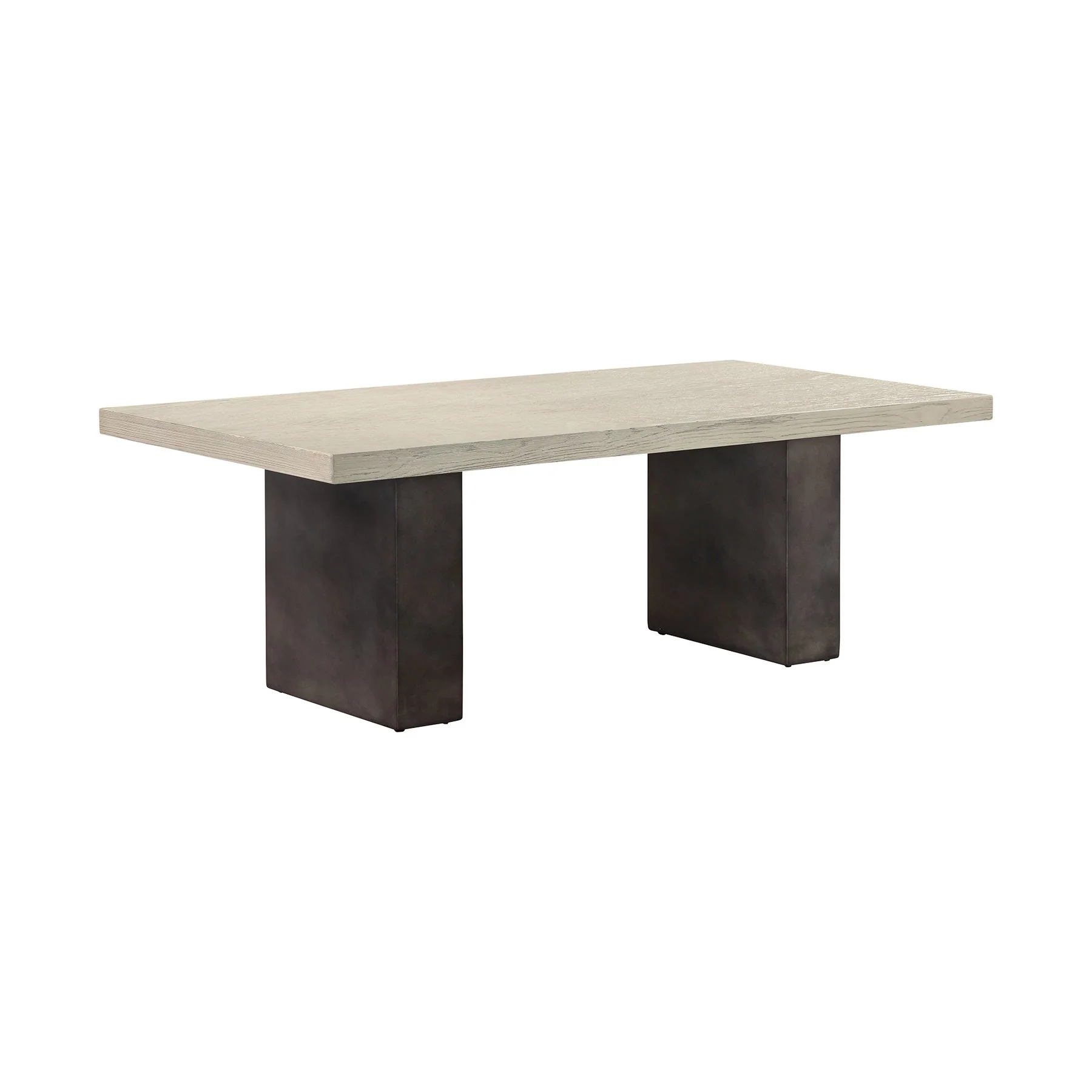 Abbey Concrete and Gray Oak Wood Coffee Table - Image 2