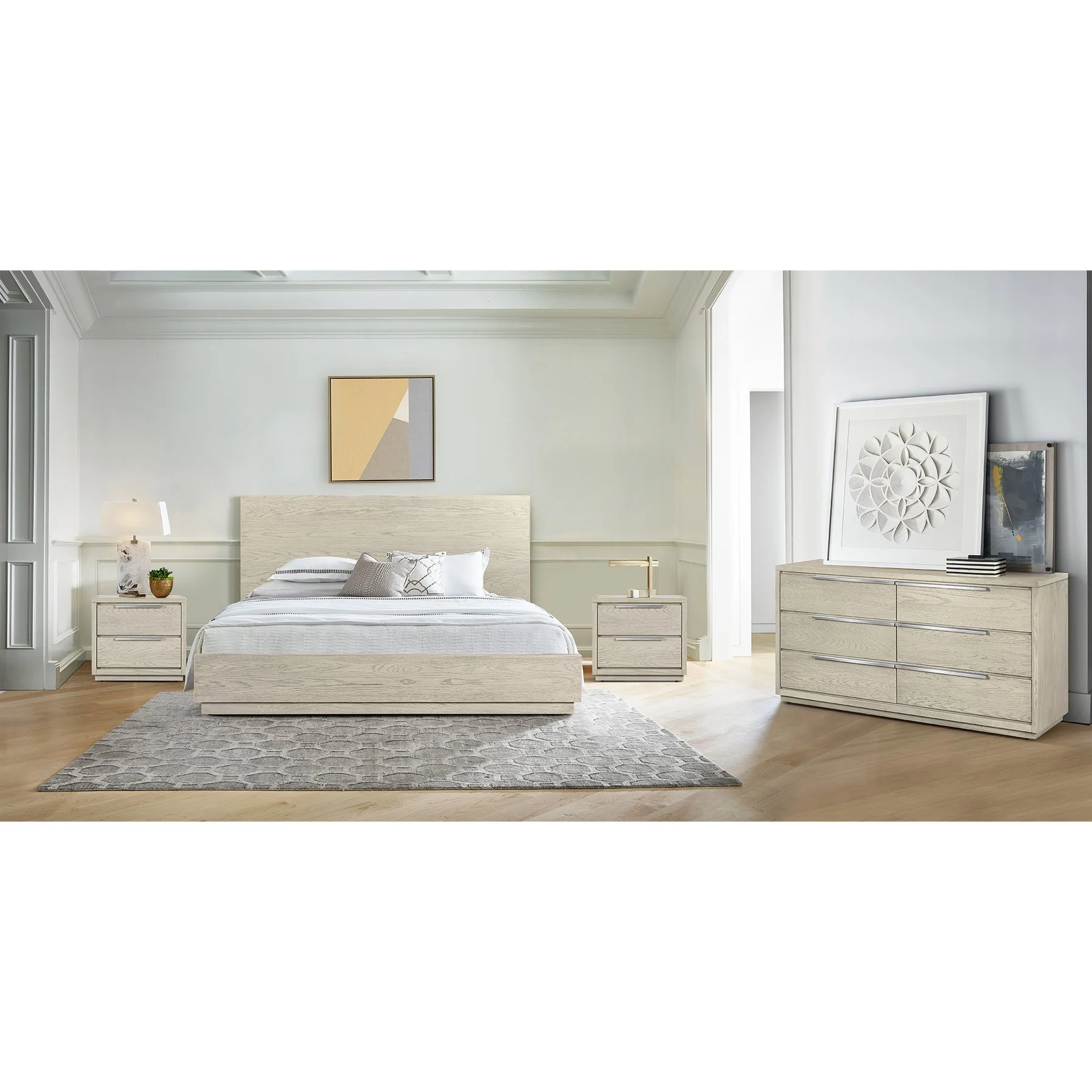 Abbey King 4 Piece Bedroom Set in Gray Oak Wood - Image 11