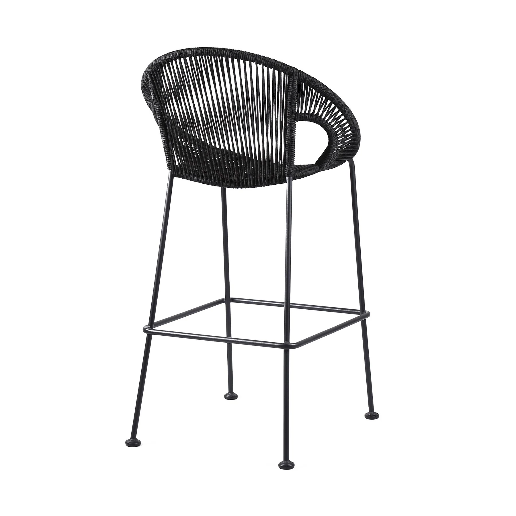 Acapulco 26" Indoor Outdoor Steel Bar Stool with Black Rope - Image 3