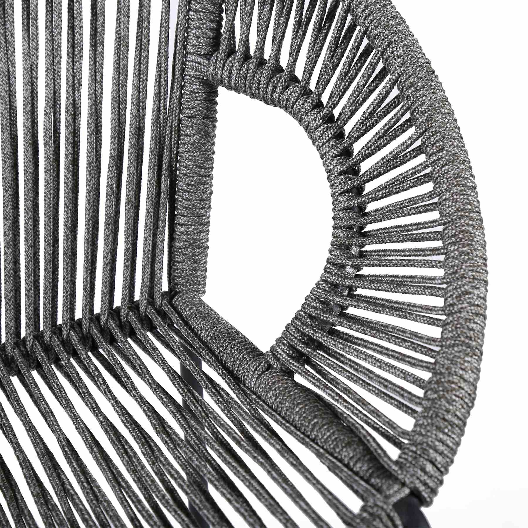 Acapulco 26" Indoor Outdoor Steel Bar Stool with Gray Rope - Image 6