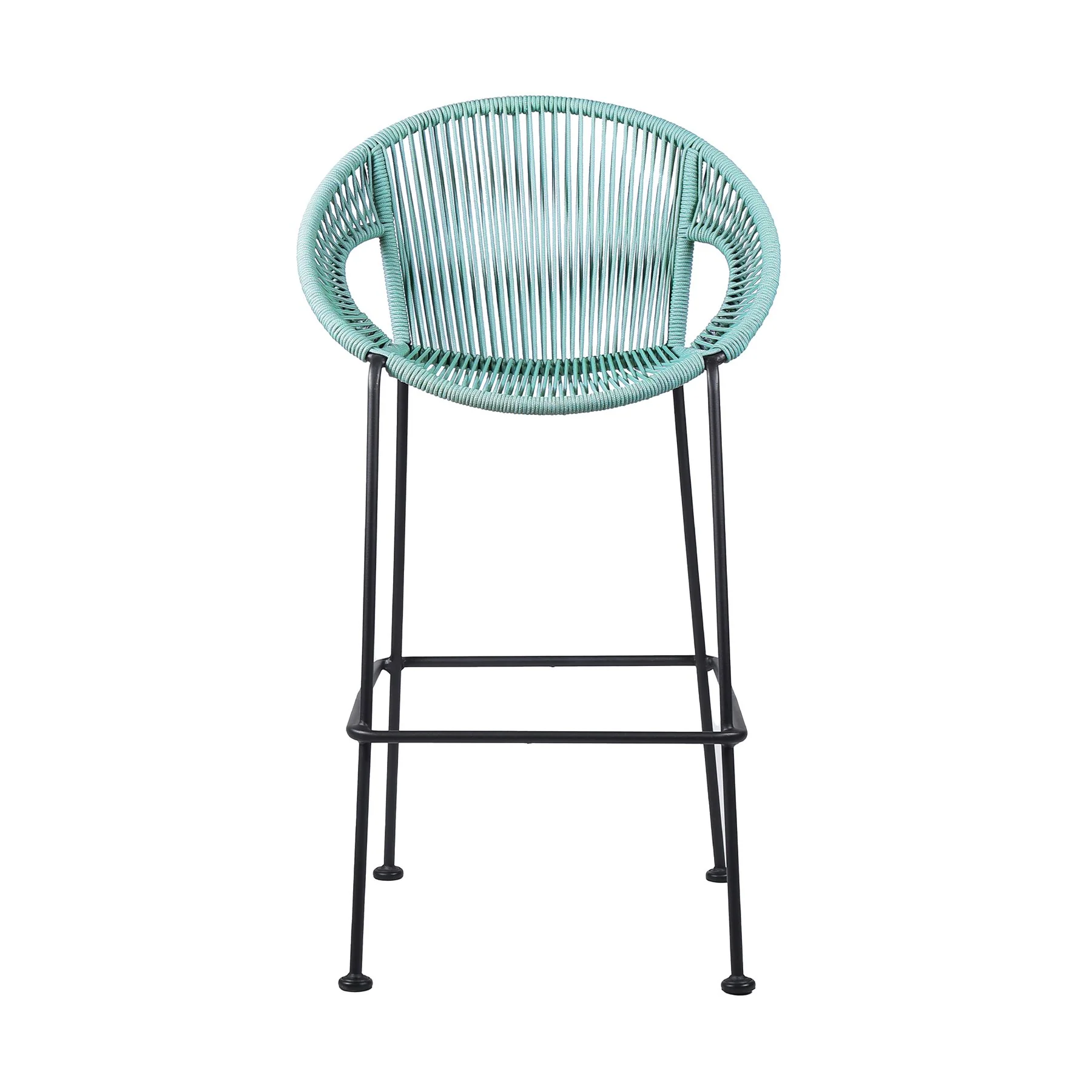 Acapulco 26" Indoor Outdoor Steel Bar Stool with Wasabi Rope - Image 2