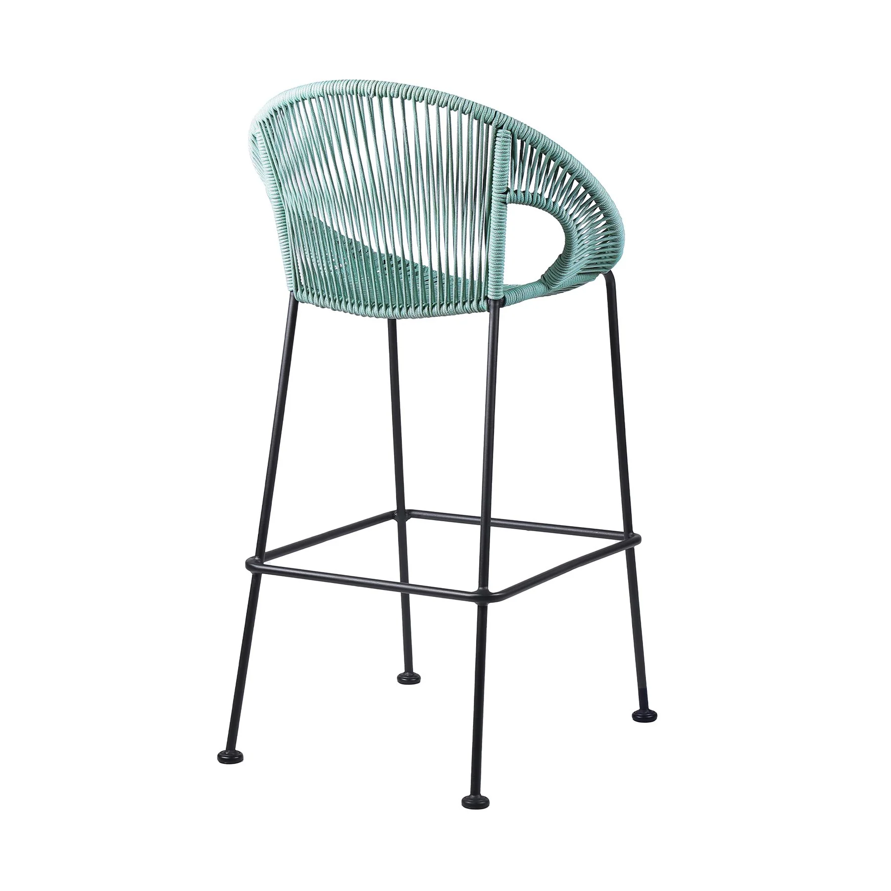 Acapulco 26" Indoor Outdoor Steel Bar Stool with Wasabi Rope - Image 3