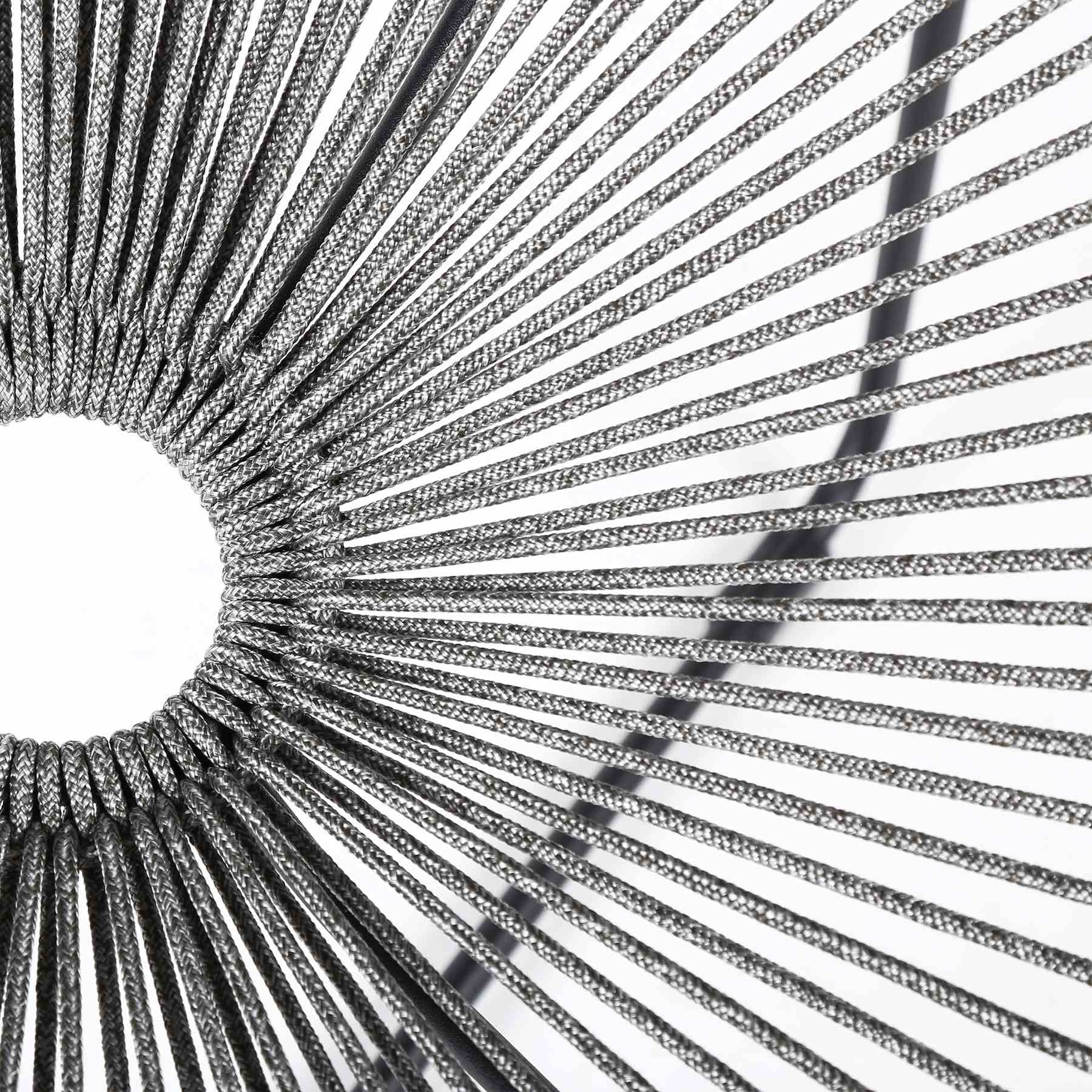Acapulco Indoor Outdoor Steel Papasan Lounge Chair with Gray Rope - Image 6