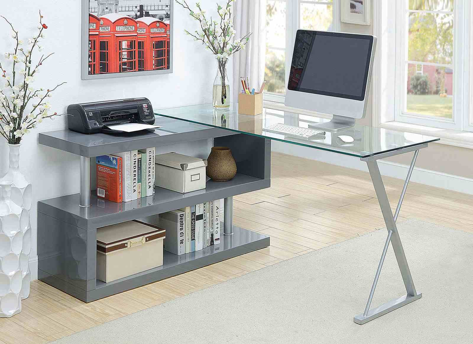 Acke Computer Desk, Gray - Image 3