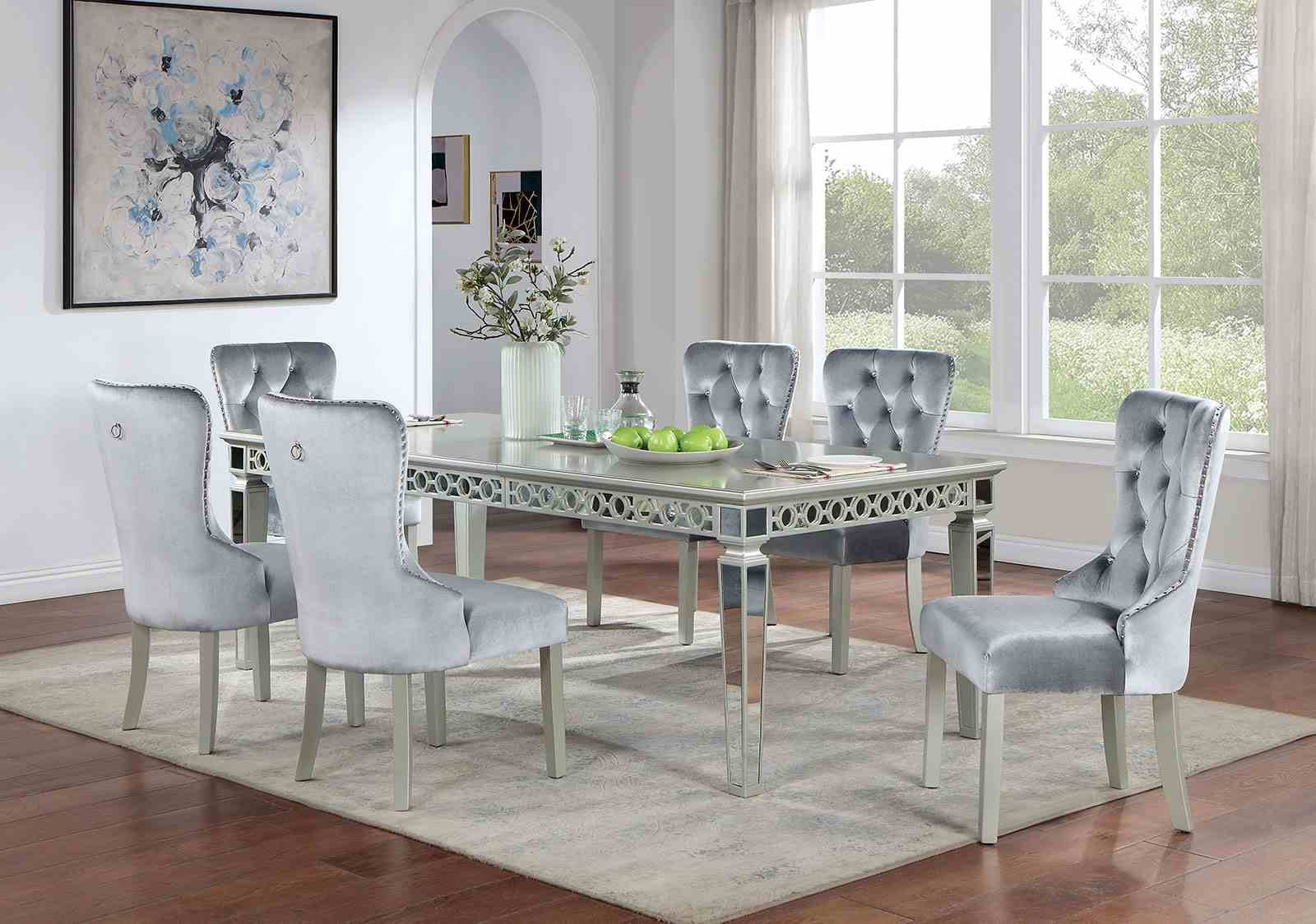 Adalia Wingback Chair (2/CTN), Silver/Dark Gray - Image 2