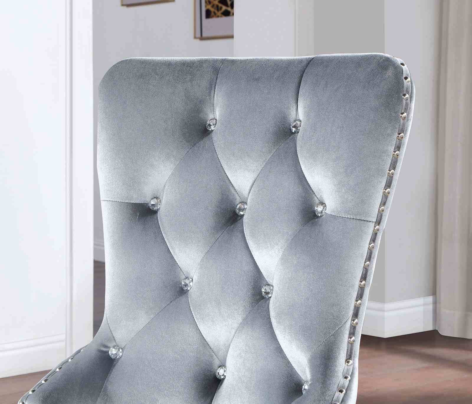 Adalia Wingback Chair (2/CTN), Silver/Dark Gray - Image 3
