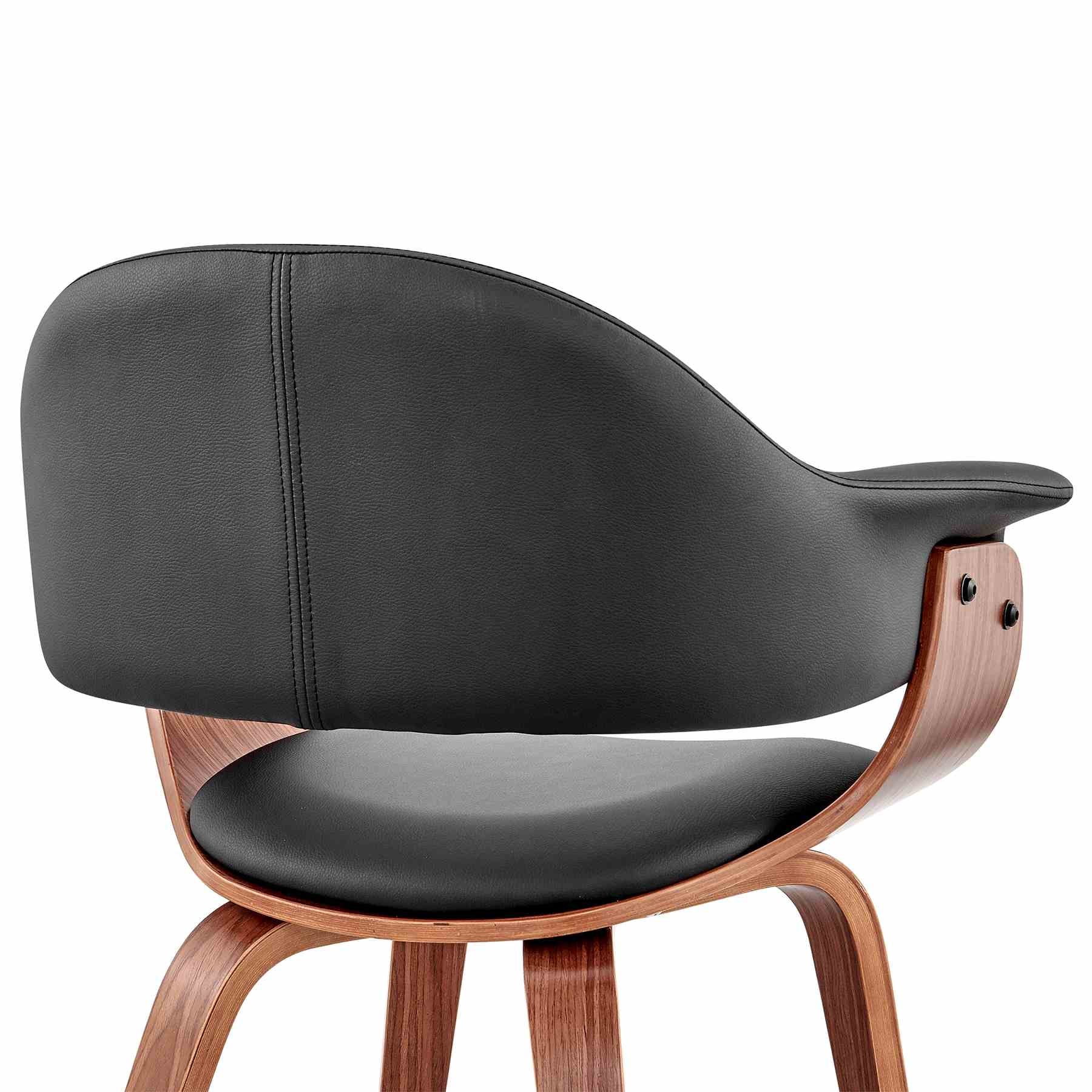 Adalyn Black Faux Leather and Walnut Wood Dining Room Accent Chair - Image 7