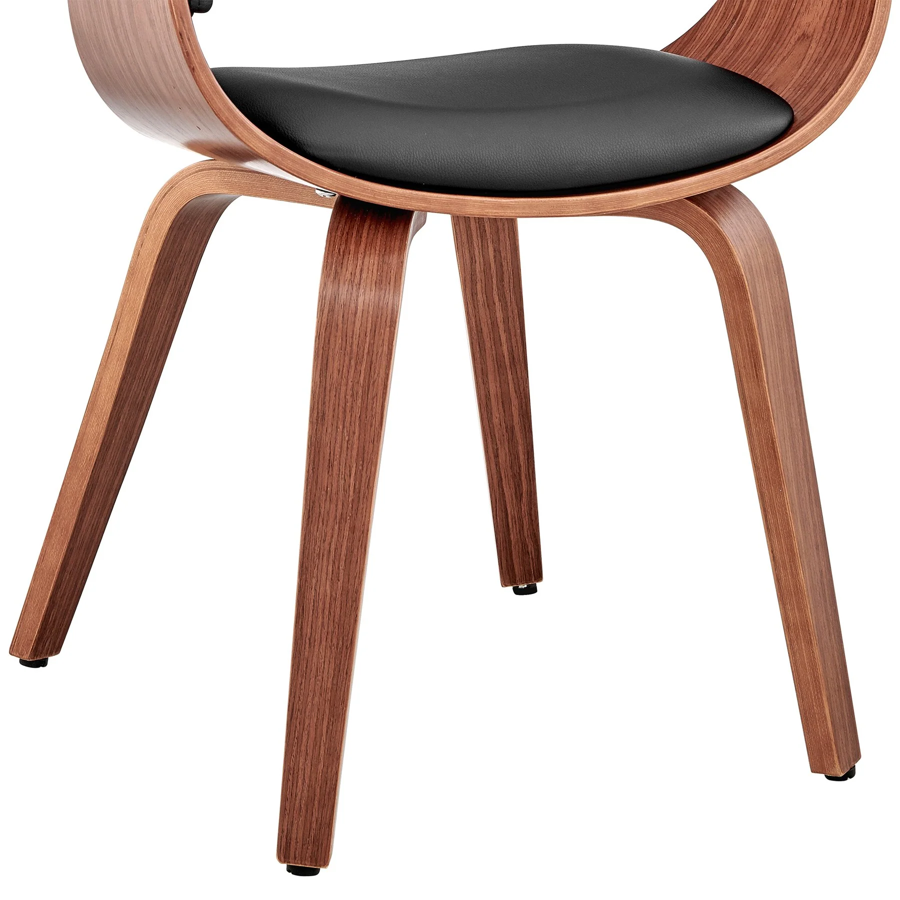 Adalyn Black Faux Leather and Walnut Wood Dining Room Accent Chair - Image 8