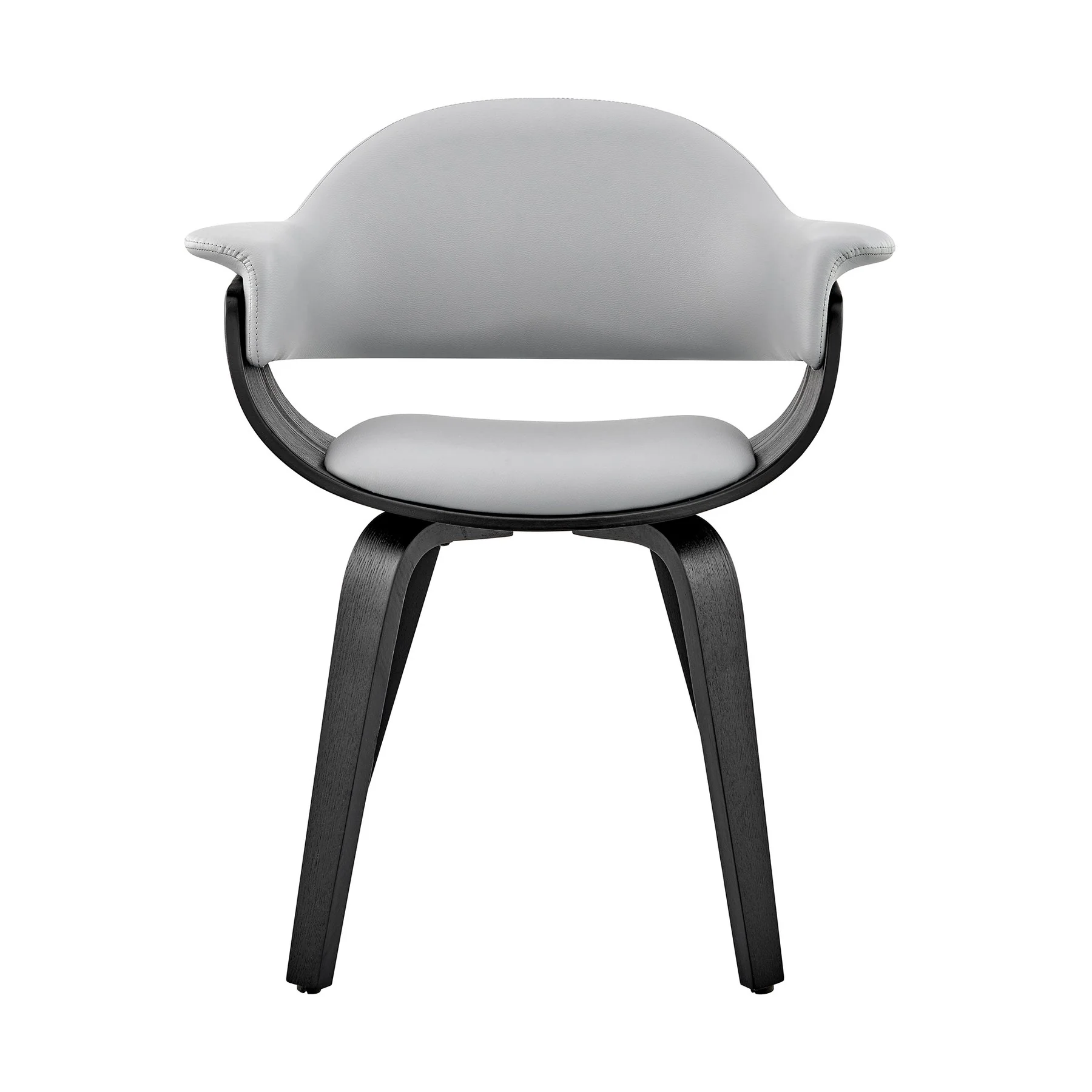 Adalyn Gray Faux Leather and Black Wood Dining Room Accent Chair - Image 2