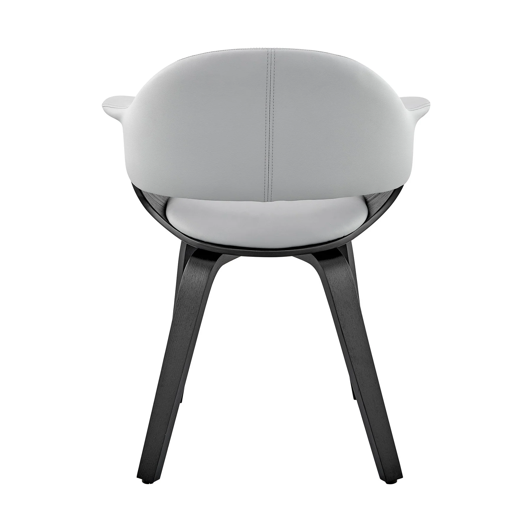 Adalyn Gray Faux Leather and Black Wood Dining Room Accent Chair - Image 5