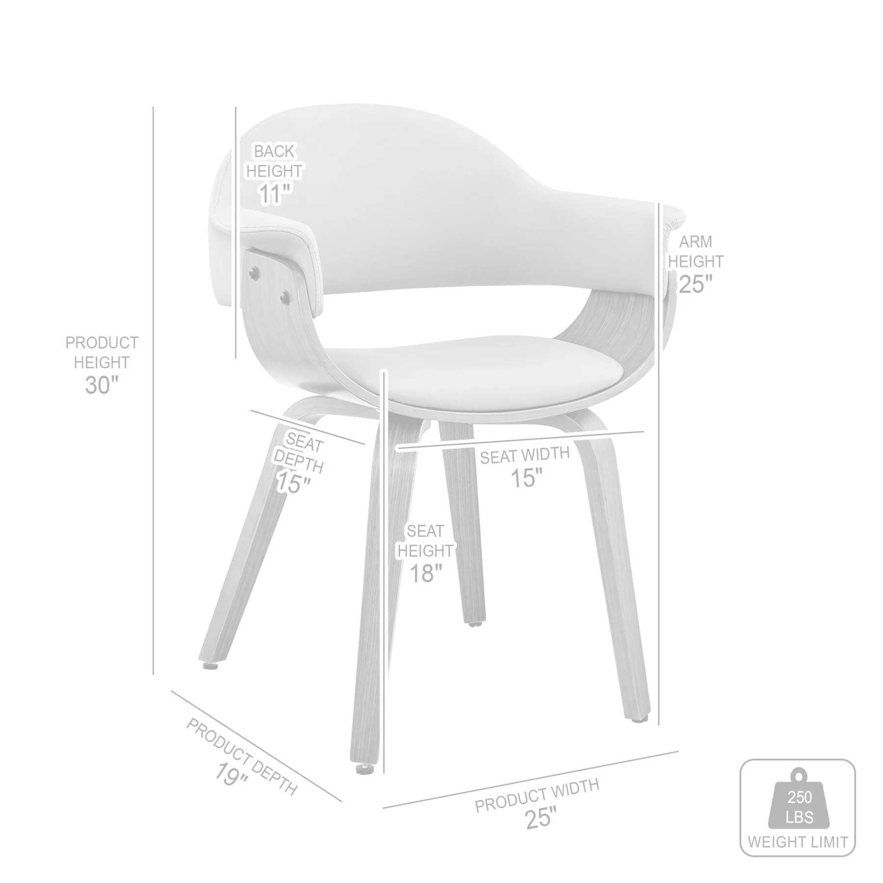 Adalyn Gray Faux Leather and Walnut Wood Dining Room Accent Chair - Image 10