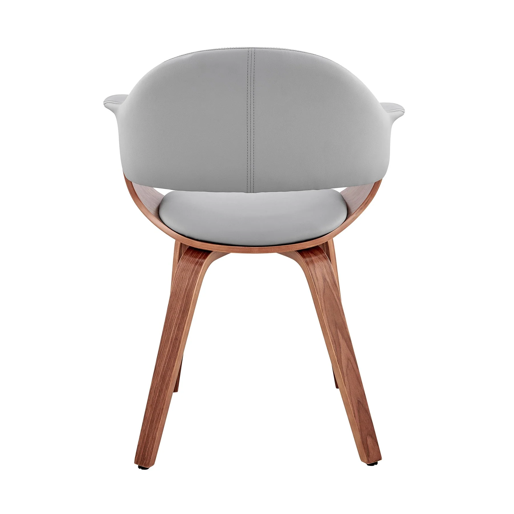 Adalyn Gray Faux Leather and Walnut Wood Dining Room Accent Chair - Image 5