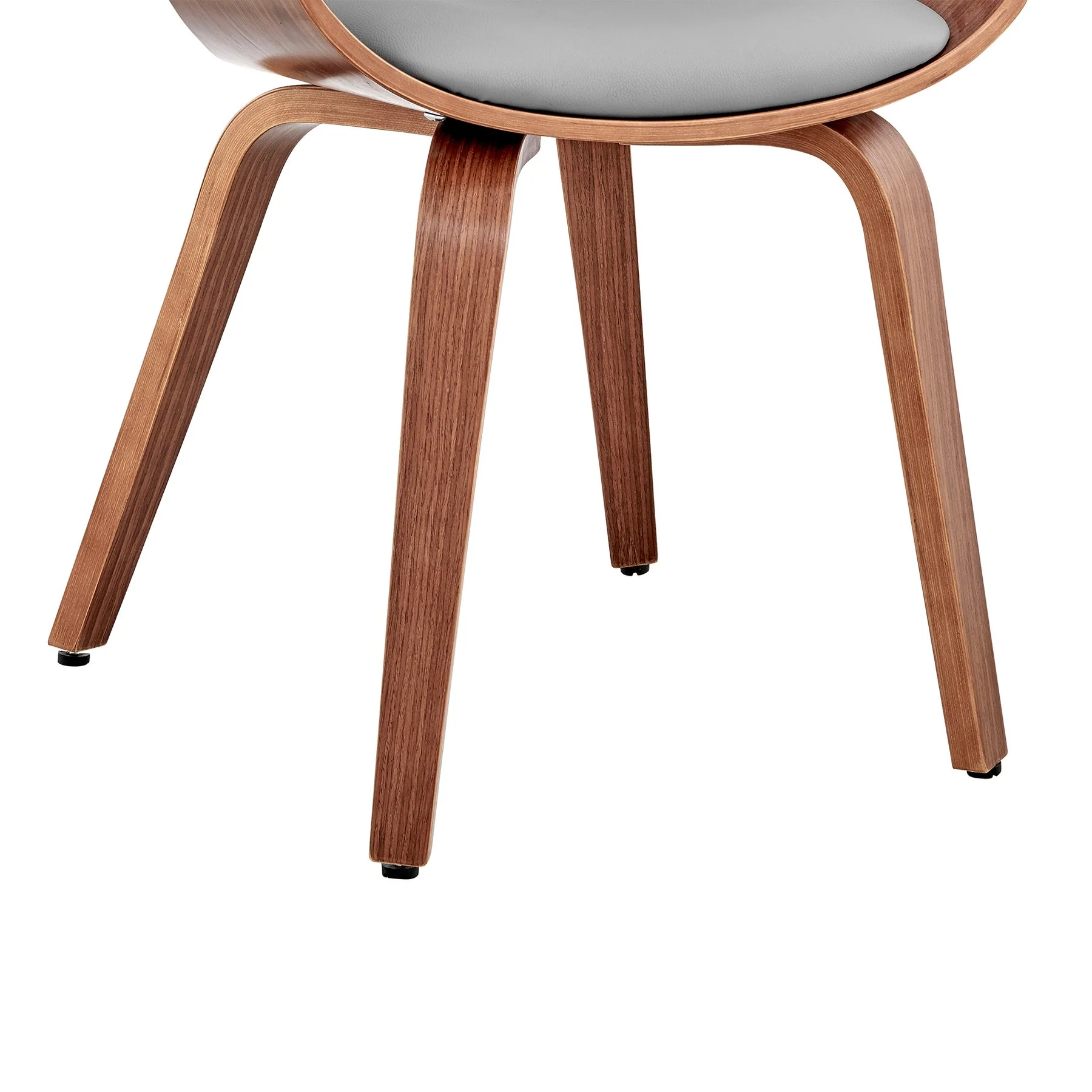 Adalyn Gray Faux Leather and Walnut Wood Dining Room Accent Chair - Image 8