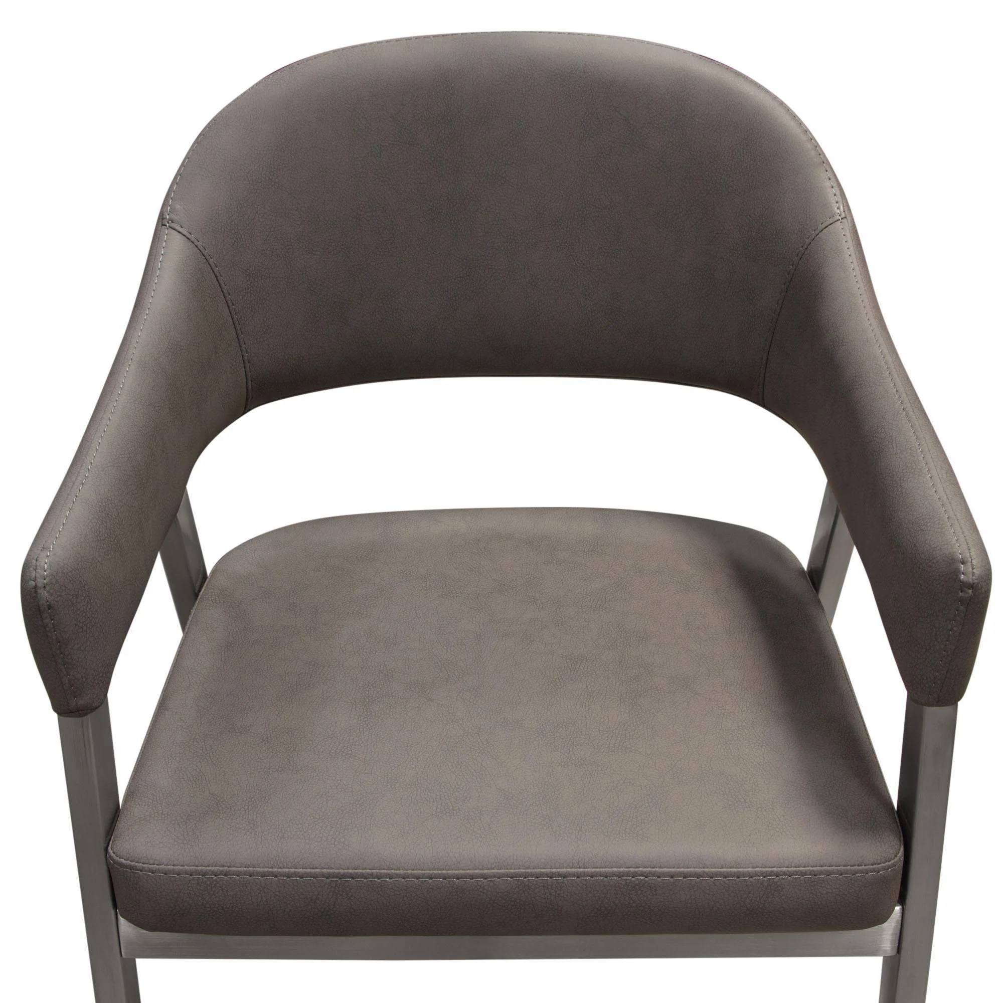 Adele Set of Two Dining/Accent Chairs in Grey Leatherette w/ Brushed Stainless Steel Leg by Diamond Sofa - Image 7