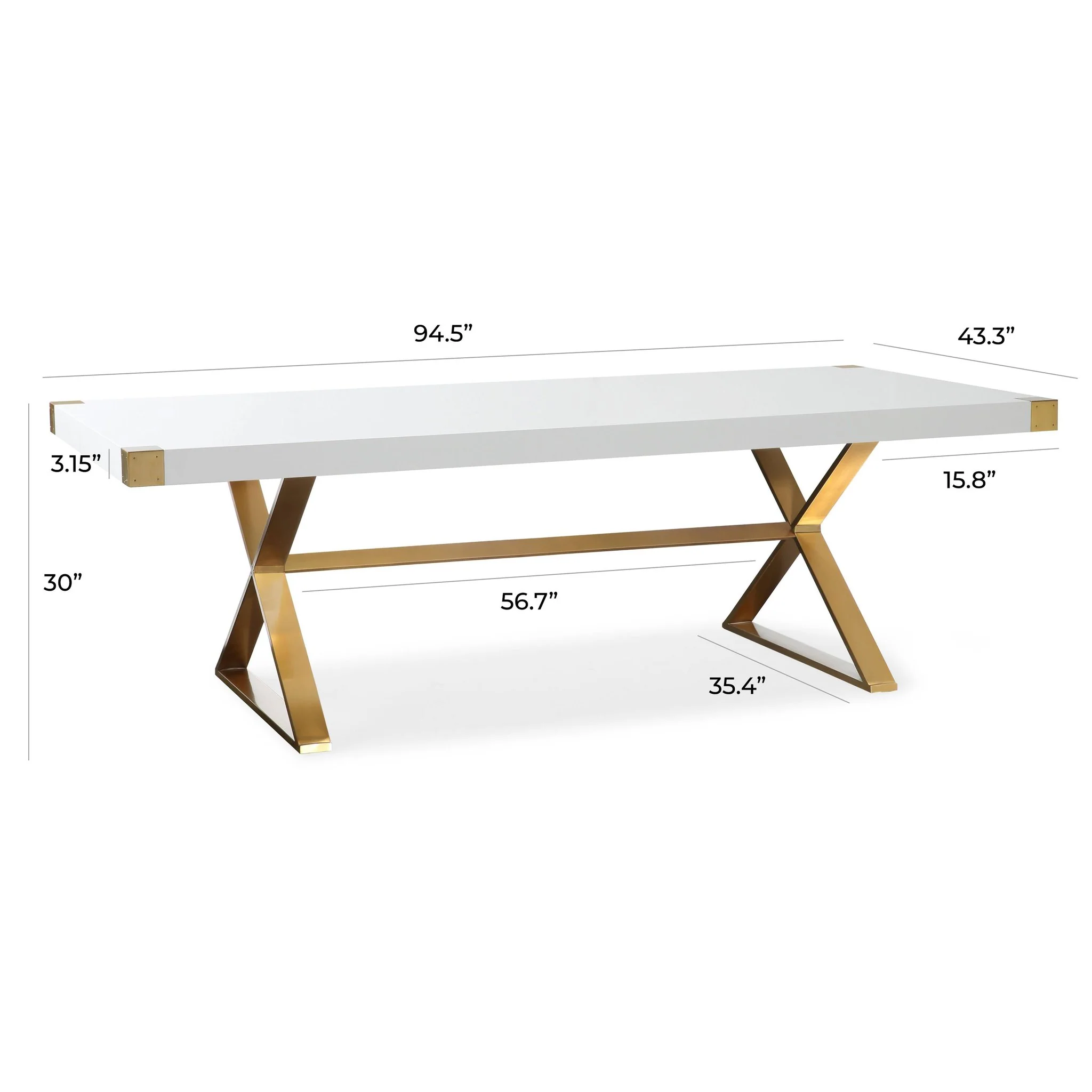 Adeline White Lacquer Dining Table - Image 6