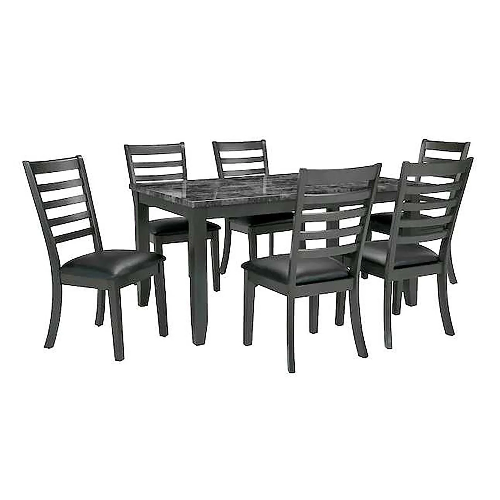 Adia 7 Pc. Dinning Table Set, Dark Gray - Image 2