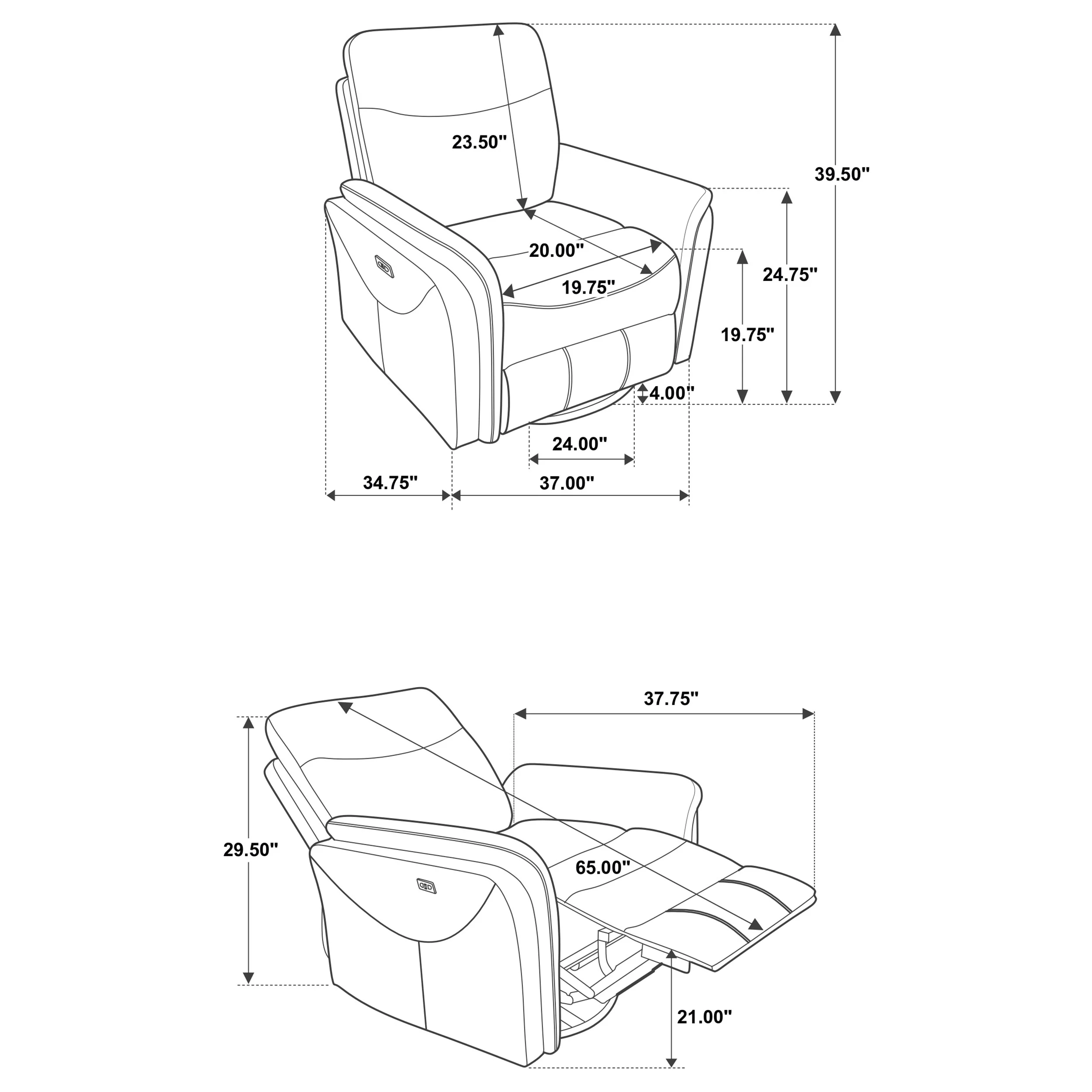 Adler Power Swivel Glider Recliner - Image 33