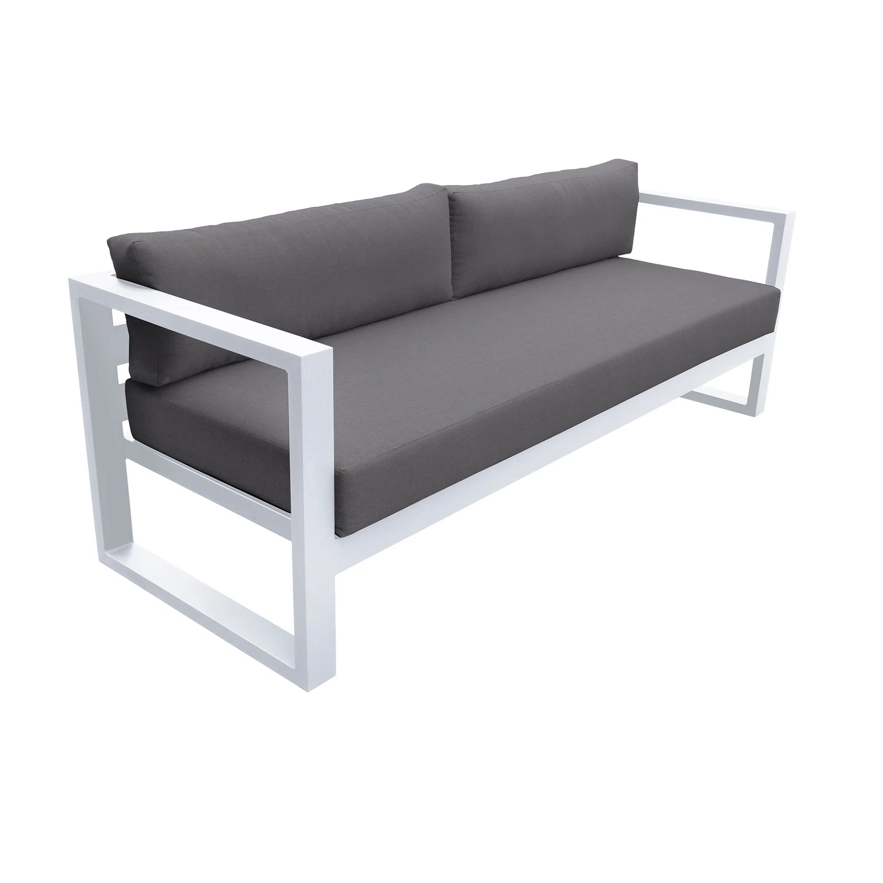 Aelani Outdoor 4 piece Set in White Finish and Charcoal Cushions - Image 3