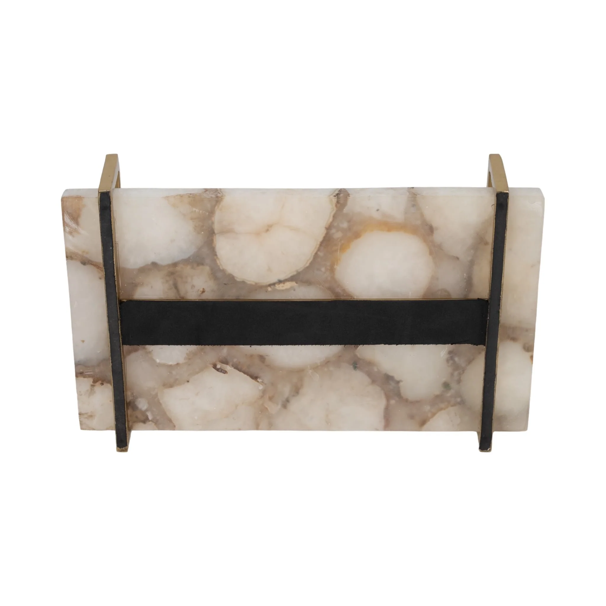 Agate, 14" Tray W/ Gold Handles, Multi - Image 7
