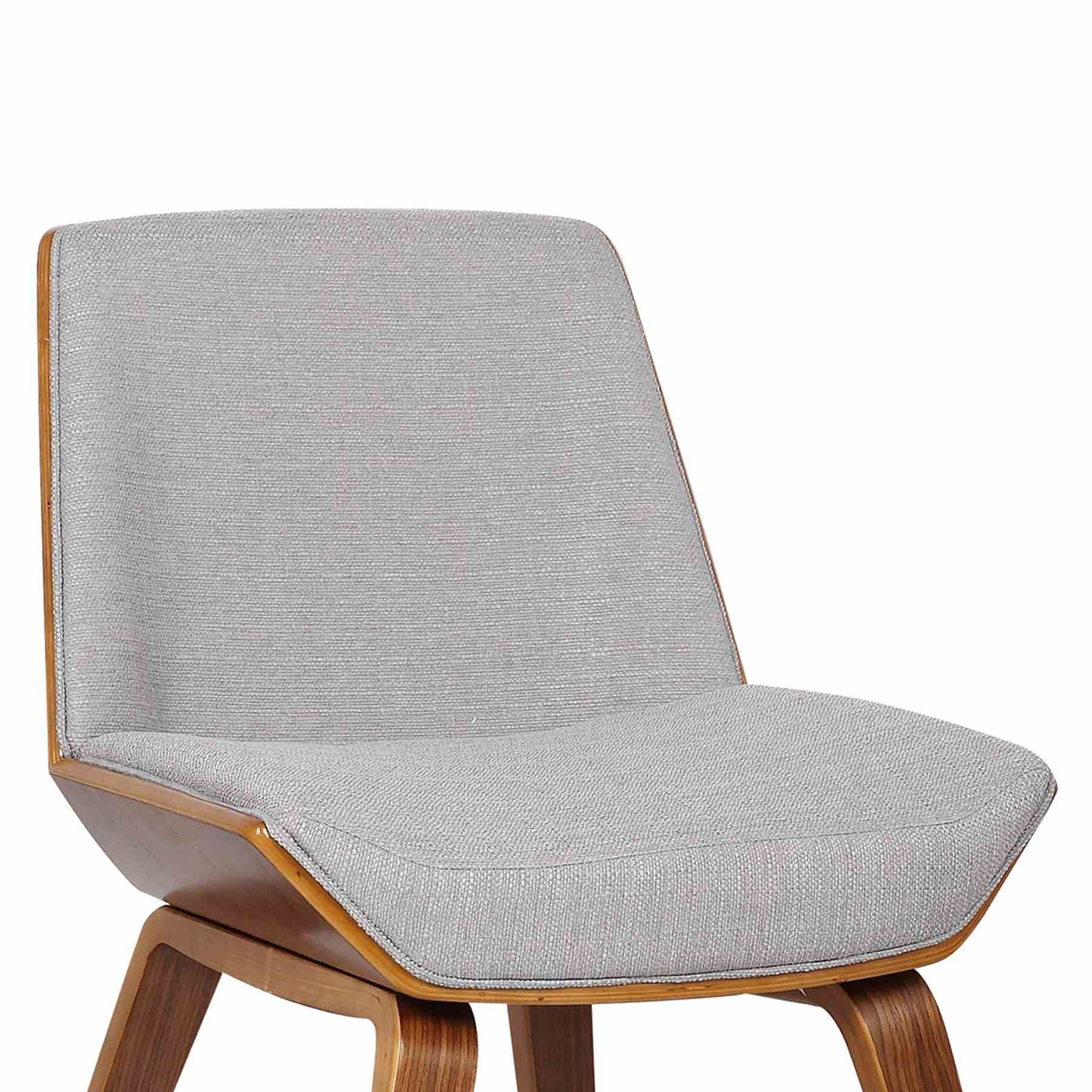 Agi Mid-Century Dining Chair in Walnut Wood and Gray Fabric - Image 2