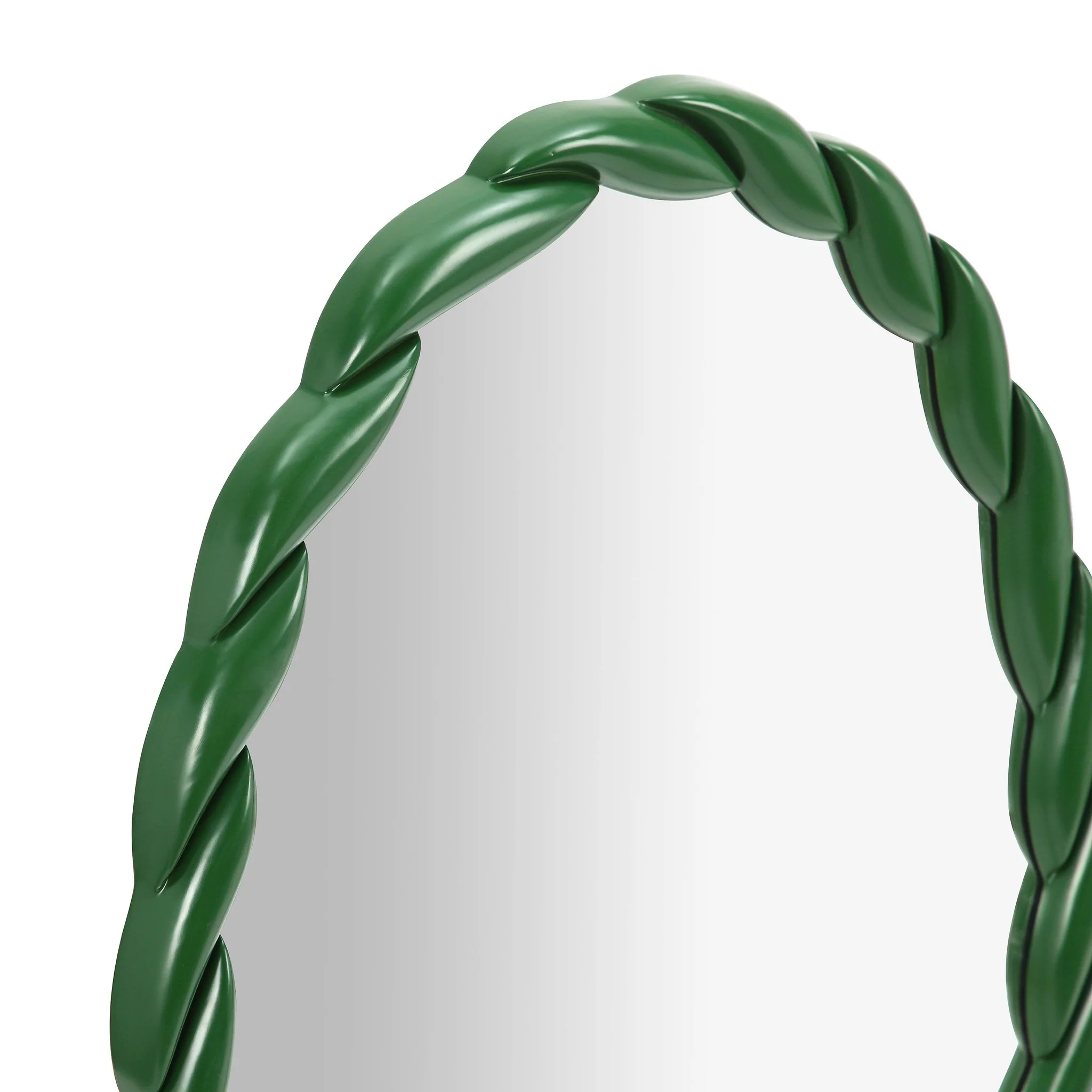 Agnes Forest Green Glossy Oval Mirror - Image 4