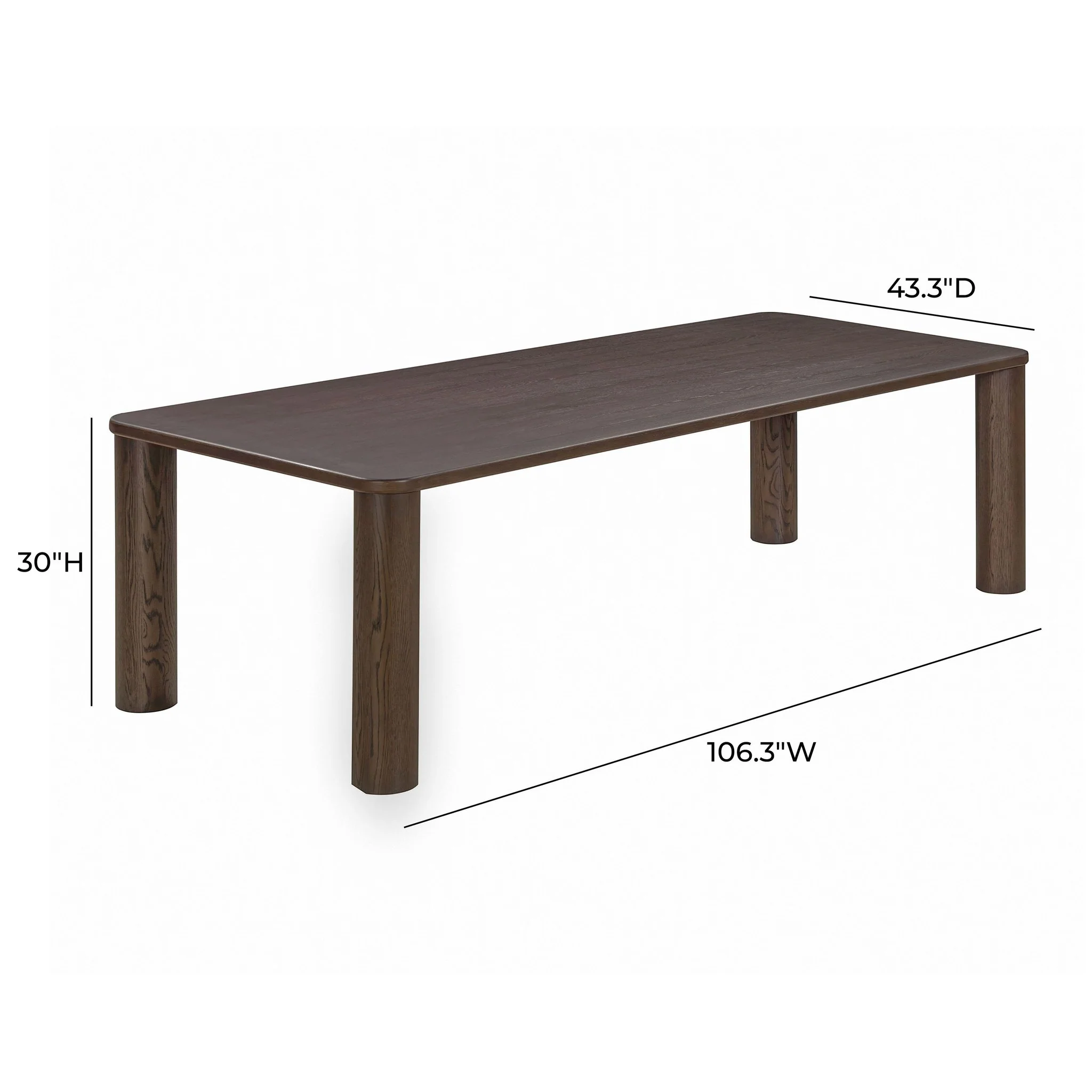 Akola Dark Brown Oak Dining Table - Image 7