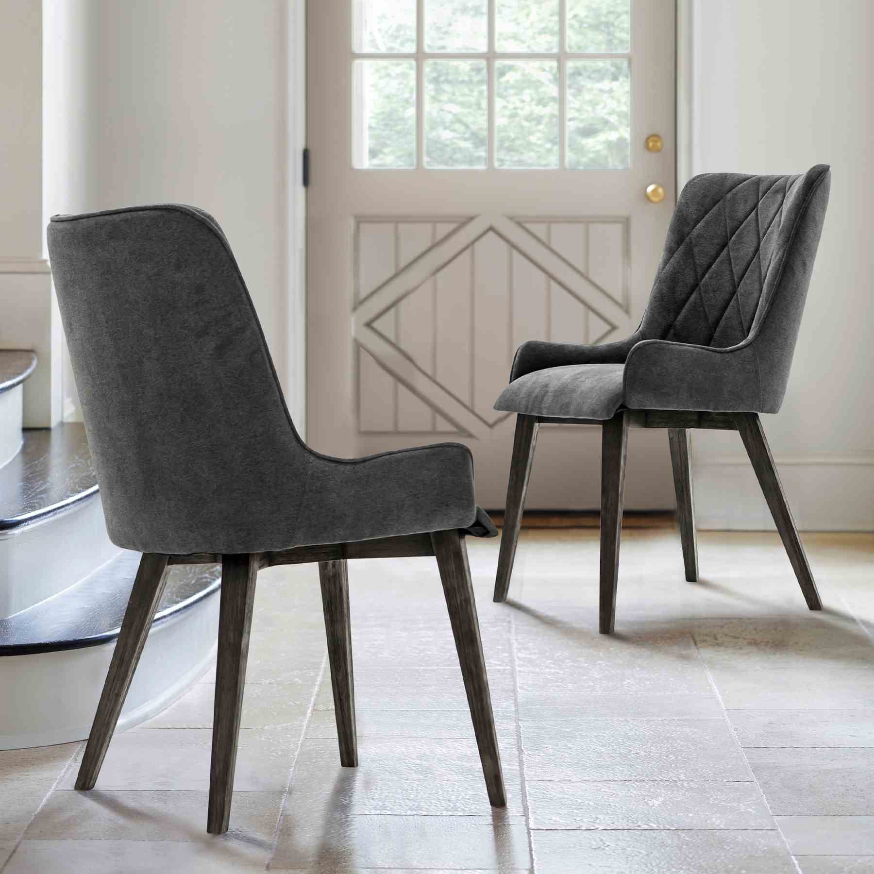 Alana Charcoal Upholstered Dining Chair - Set of 2 - Image 8