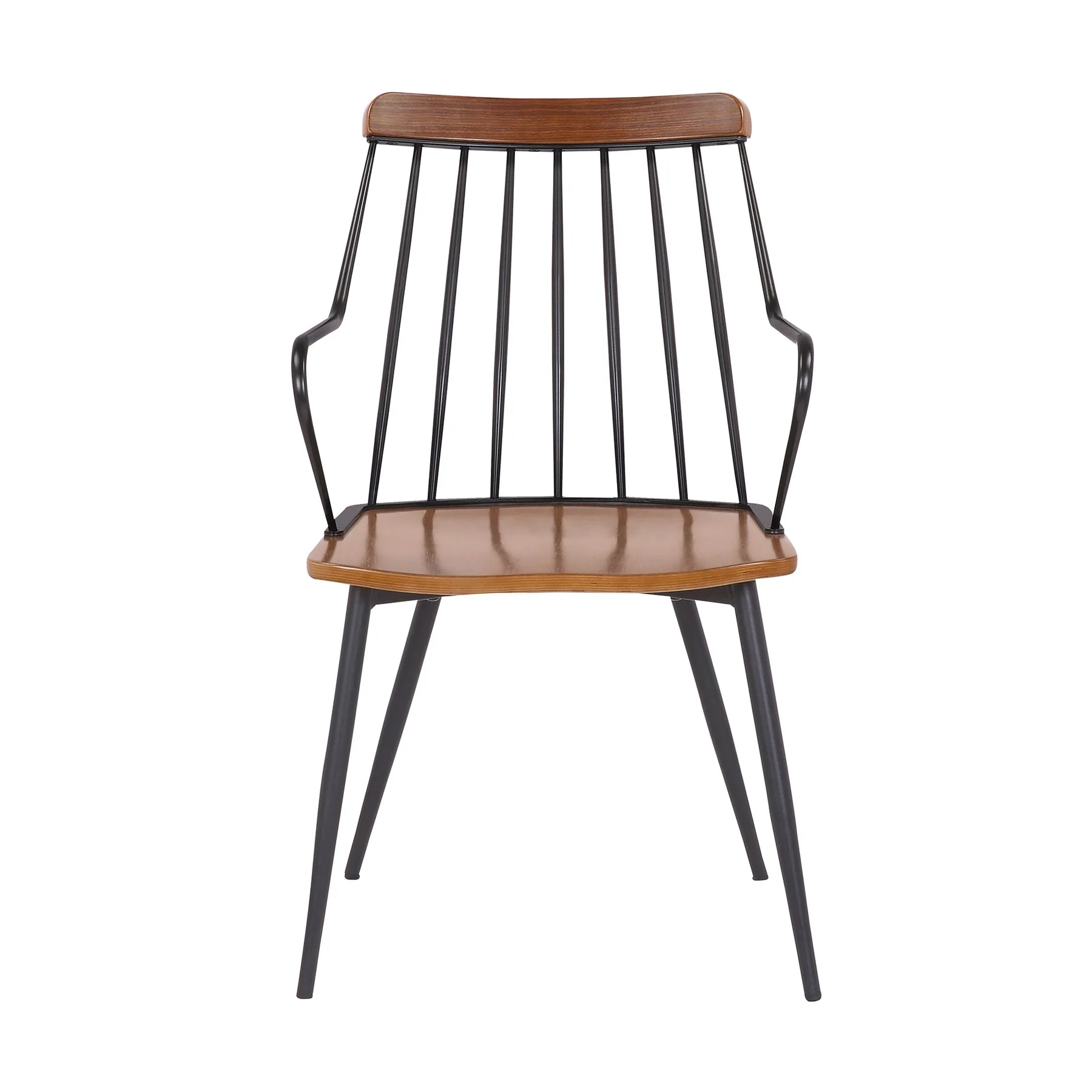 Alcott Contemporary Walnut and Metal Dining Room Chair - Image 2