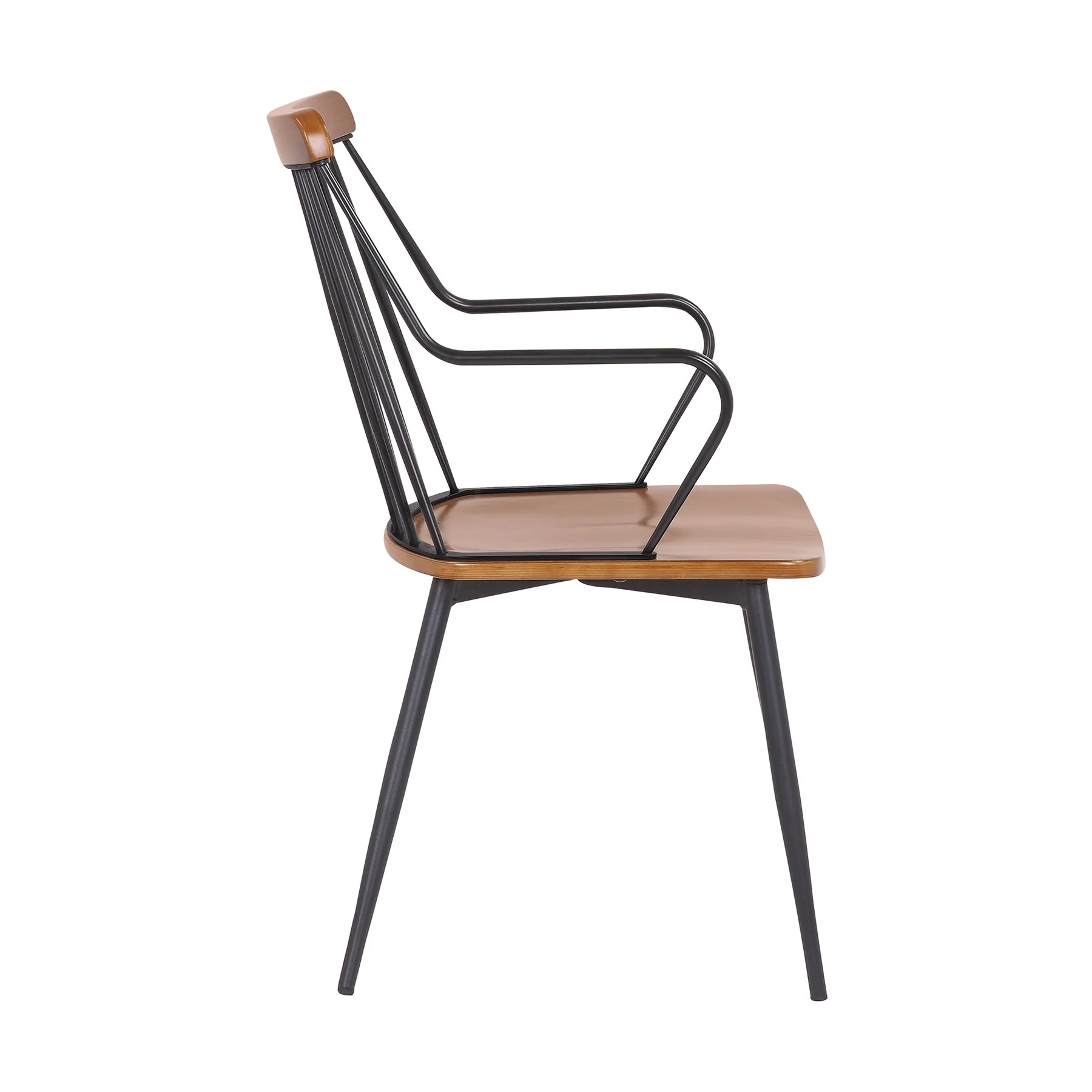 Alcott Contemporary Walnut and Metal Dining Room Chair - Image 3