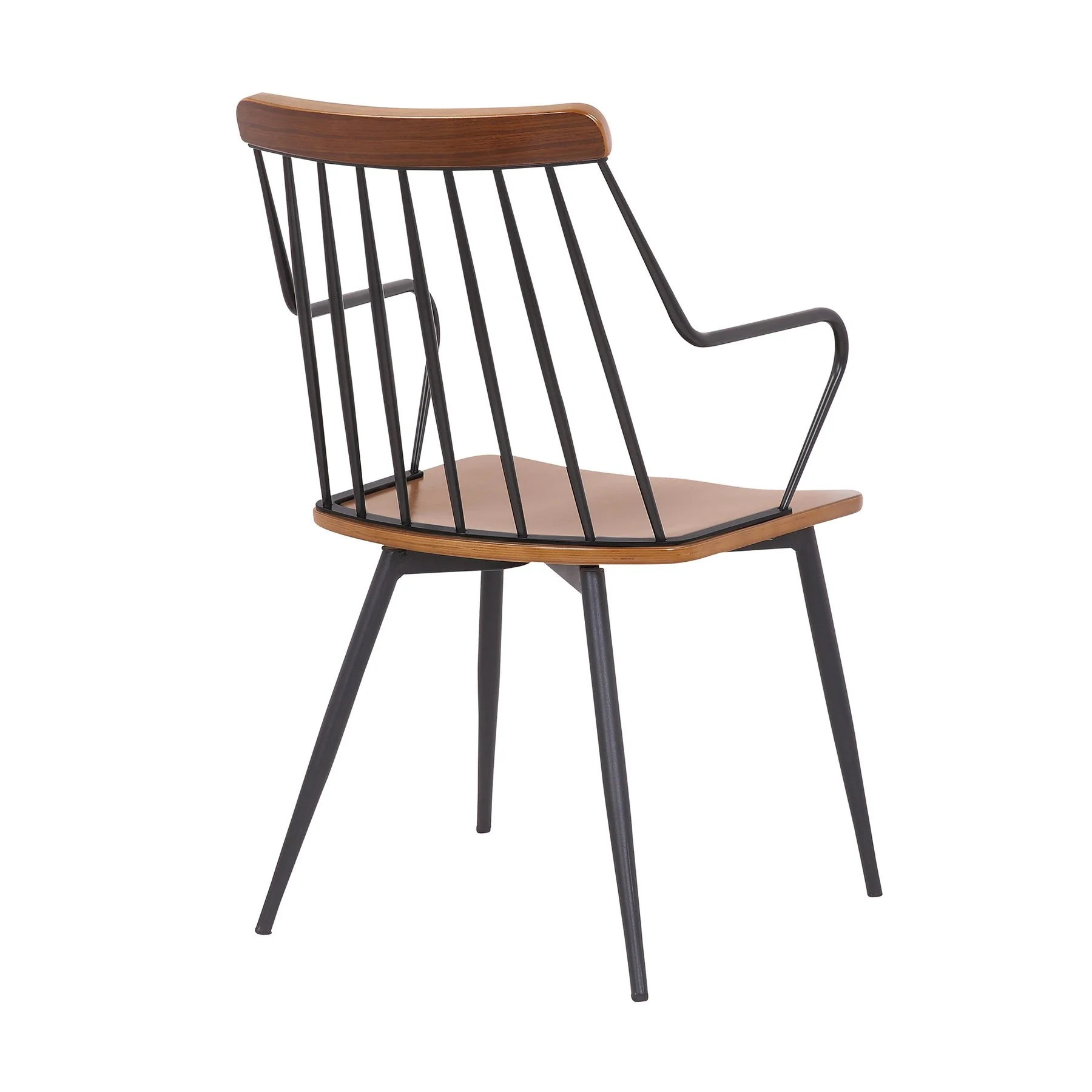 Alcott Contemporary Walnut and Metal Dining Room Chair - Image 4