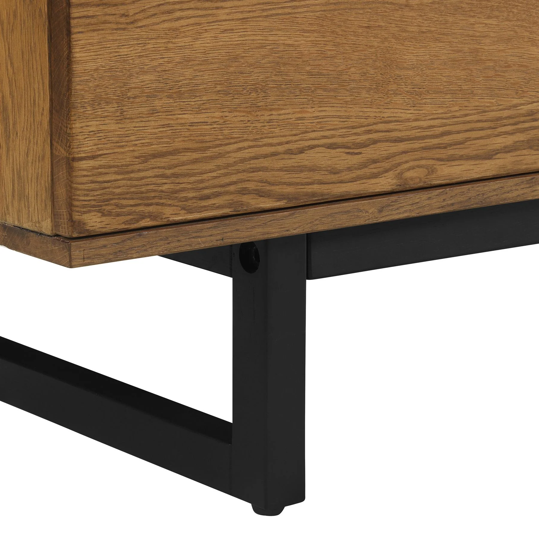 Aldo 4 Drawer Dresser in Brown Oak Wood with Black Metal Legs - Image 5
