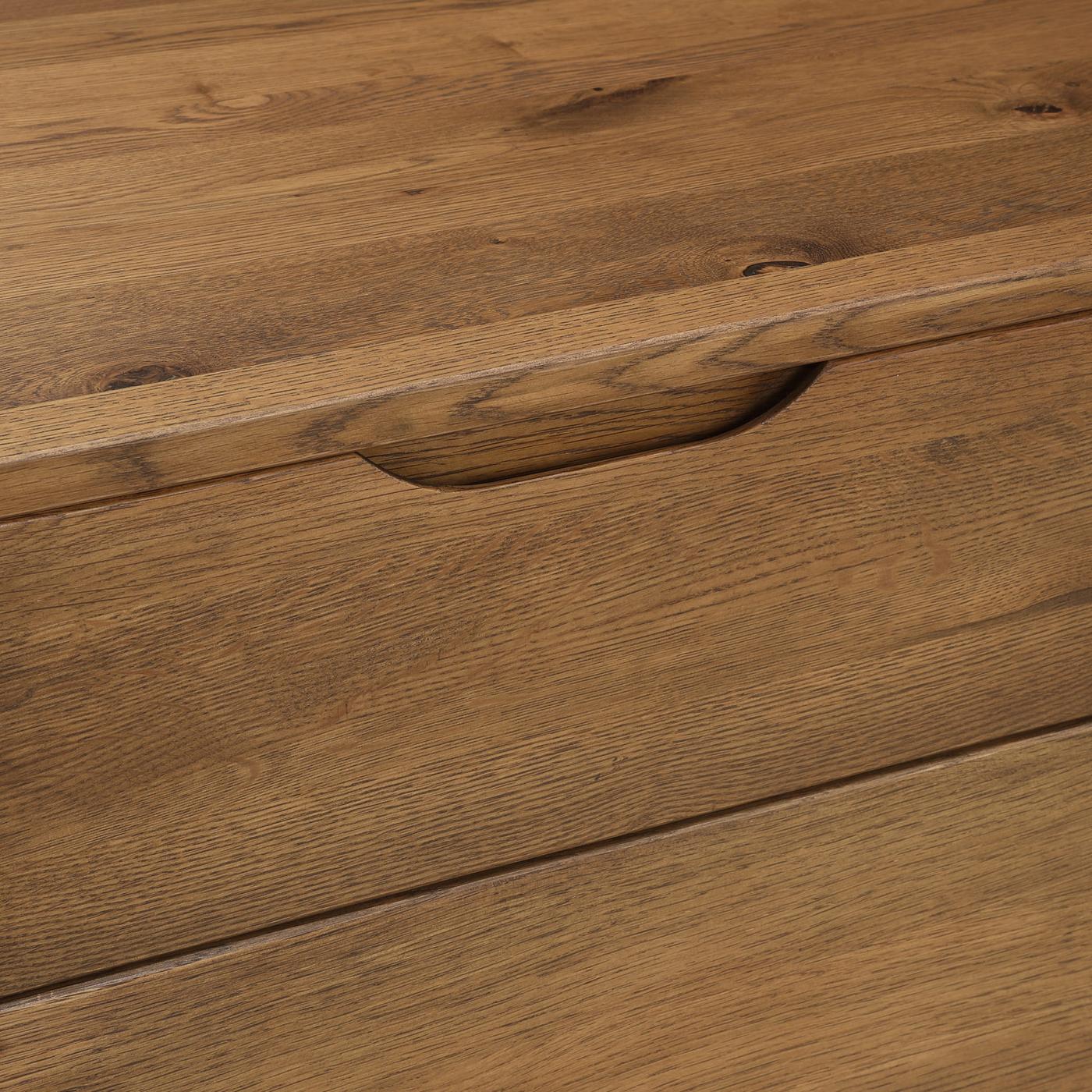 Aldo Brown Oak Sideboard Buffet Cabinet in Brown Oak Wood with Black Metal Legs - Image 6