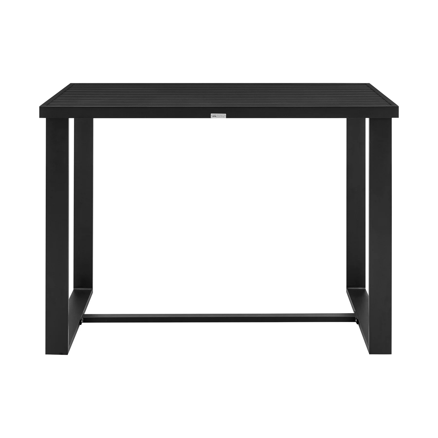 Alegria Outdoor Patio 5-Piece Bar Table Set in Aluminum with Gray Rope and Cushions - Image 4