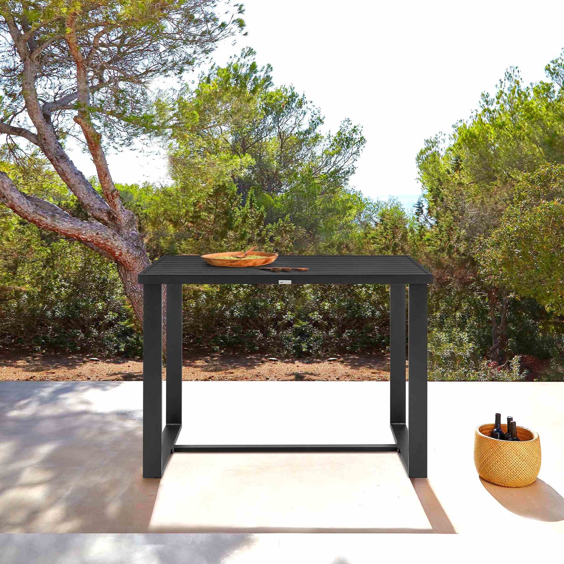 Alegria Outdoor Patio Bar Height Dining Table in Aluminum - Image 7