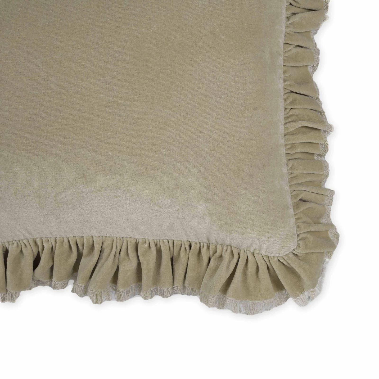 Alessia Distressed Beige Velvet Pillow - Image 4