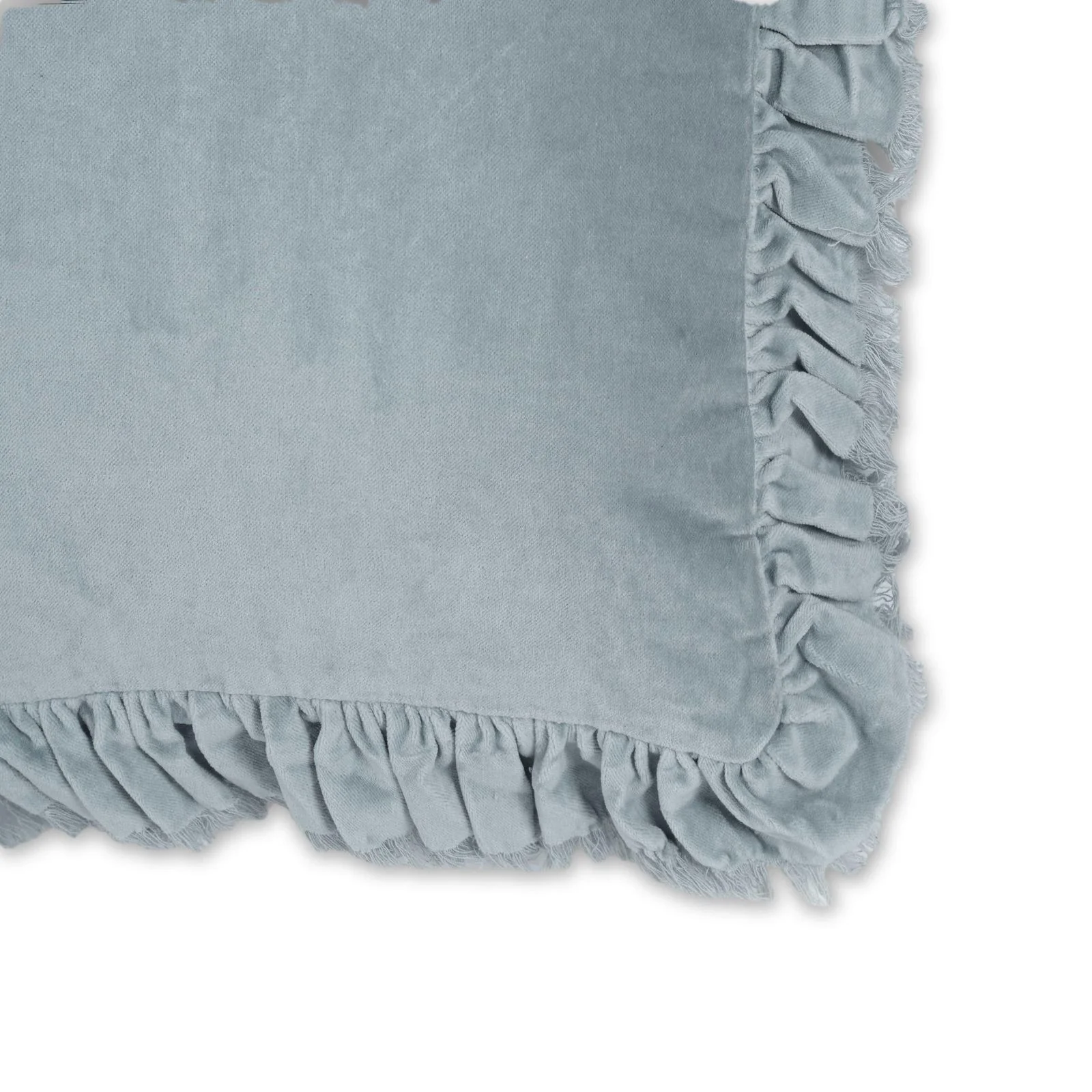Alessia Distressed Blue Velvet Pillow - Image 4