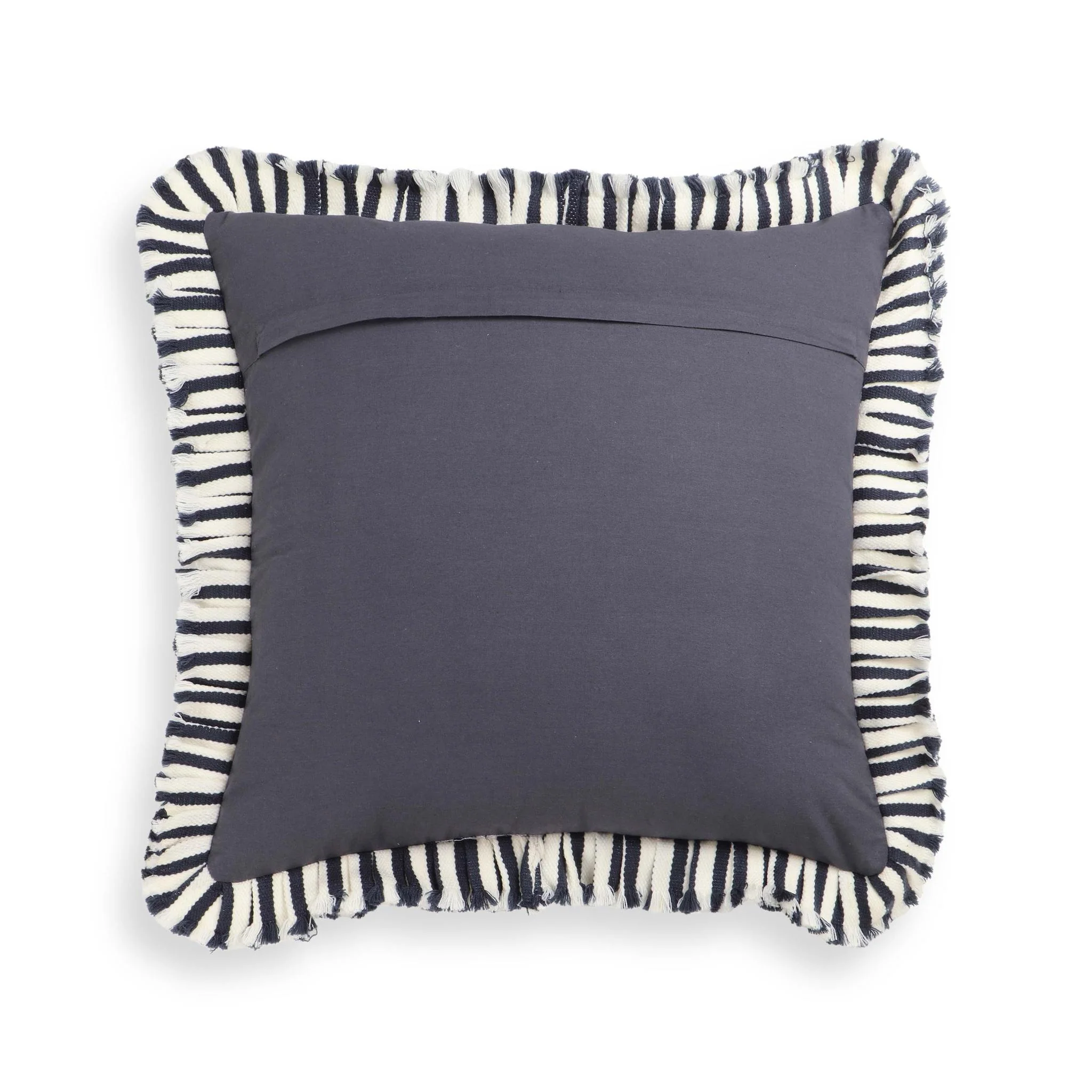 Alessia Navy Striped Ruffle 20 inch Square Accent Pillow - Image 5