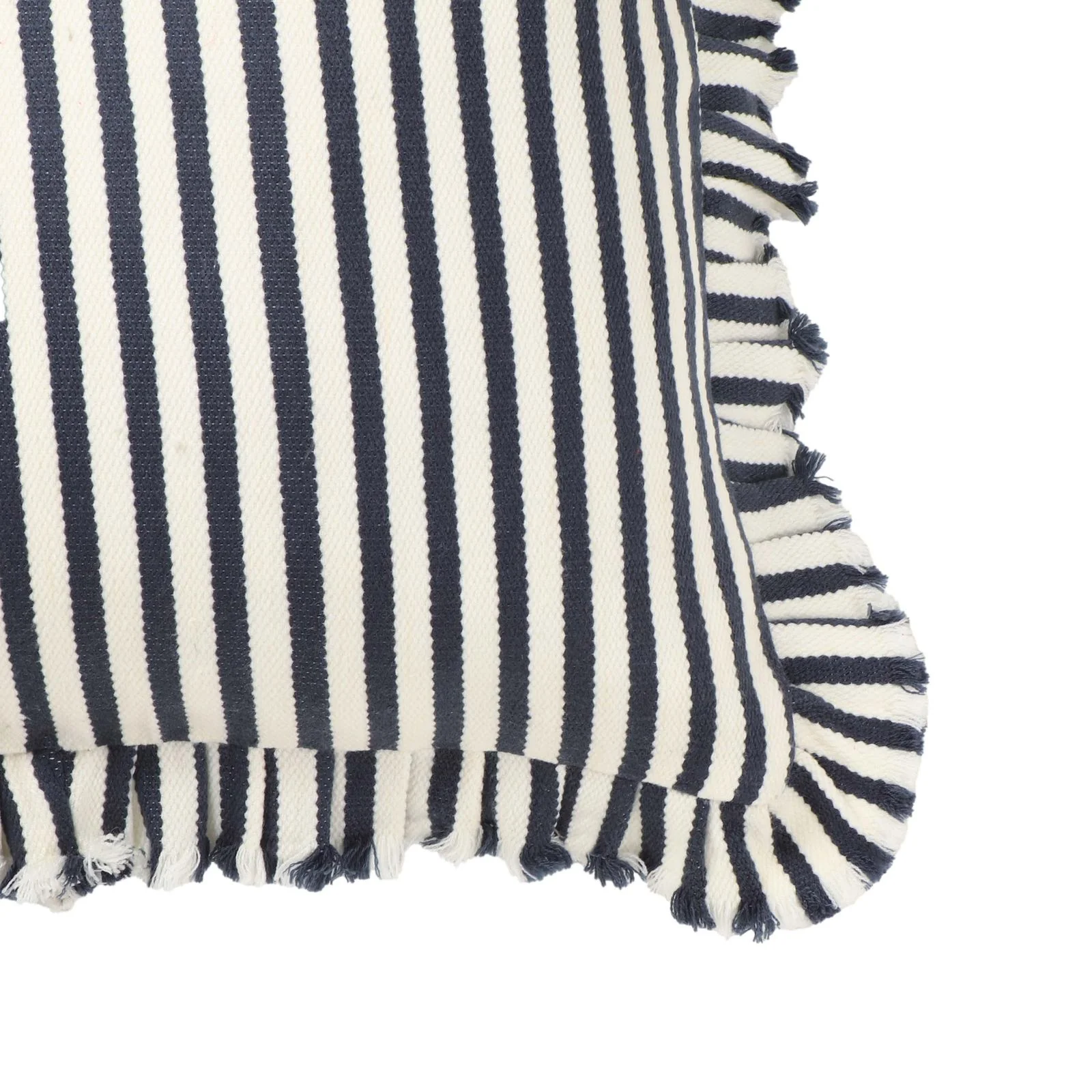 Alessia Navy Striped Ruffle 20 inch Square Accent Pillow - Image 8