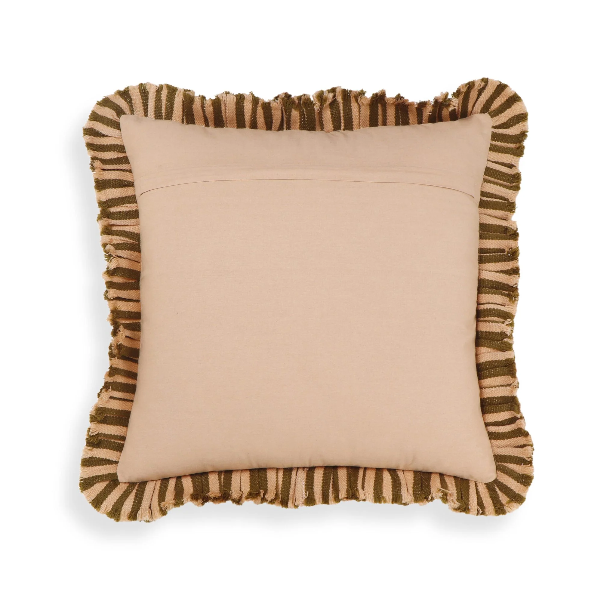 Alessia Taupe Striped Ruffle 20 inch Square Accent Pillow - Image 6