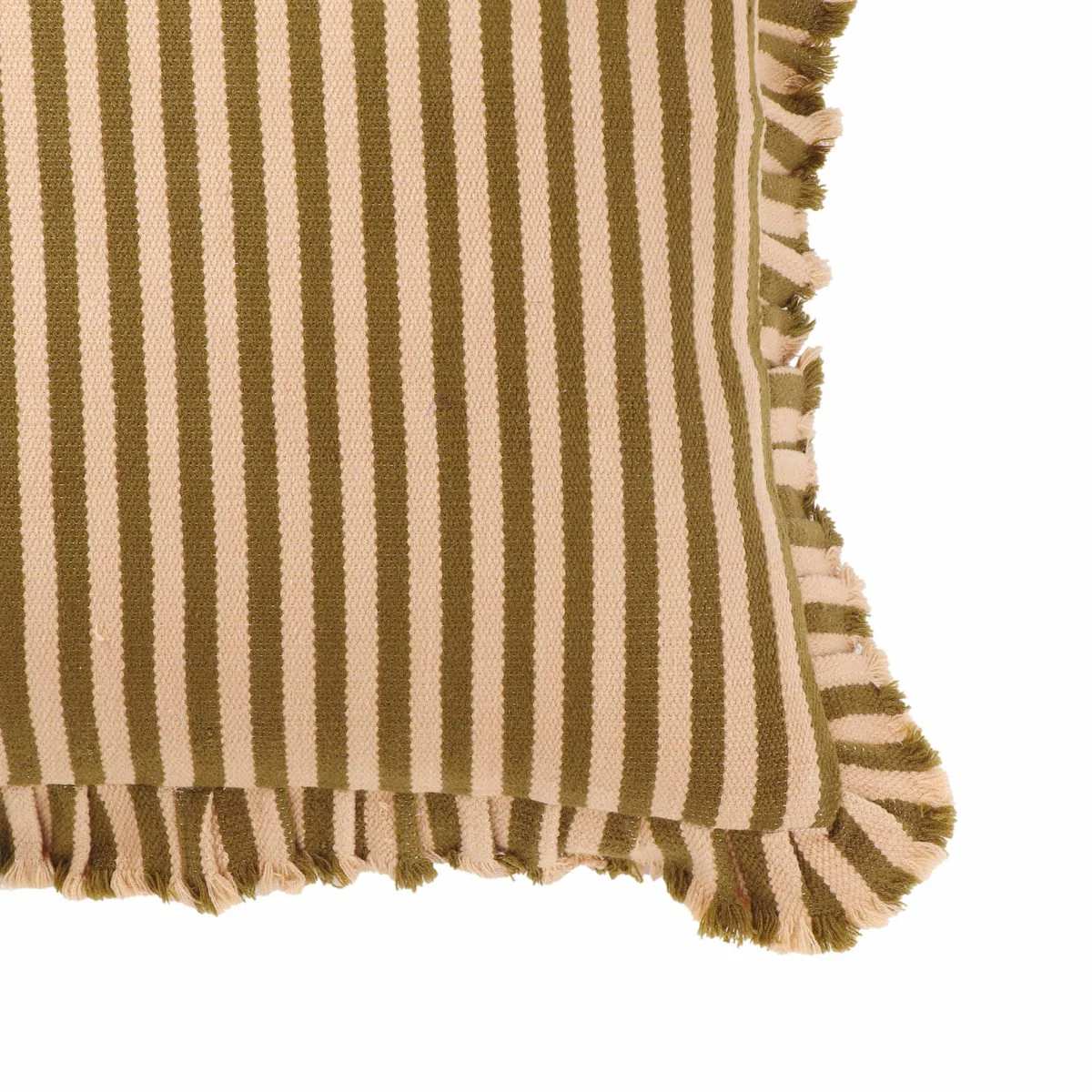Alessia Taupe Striped Ruffle 20 inch Square Accent Pillow - Image 7