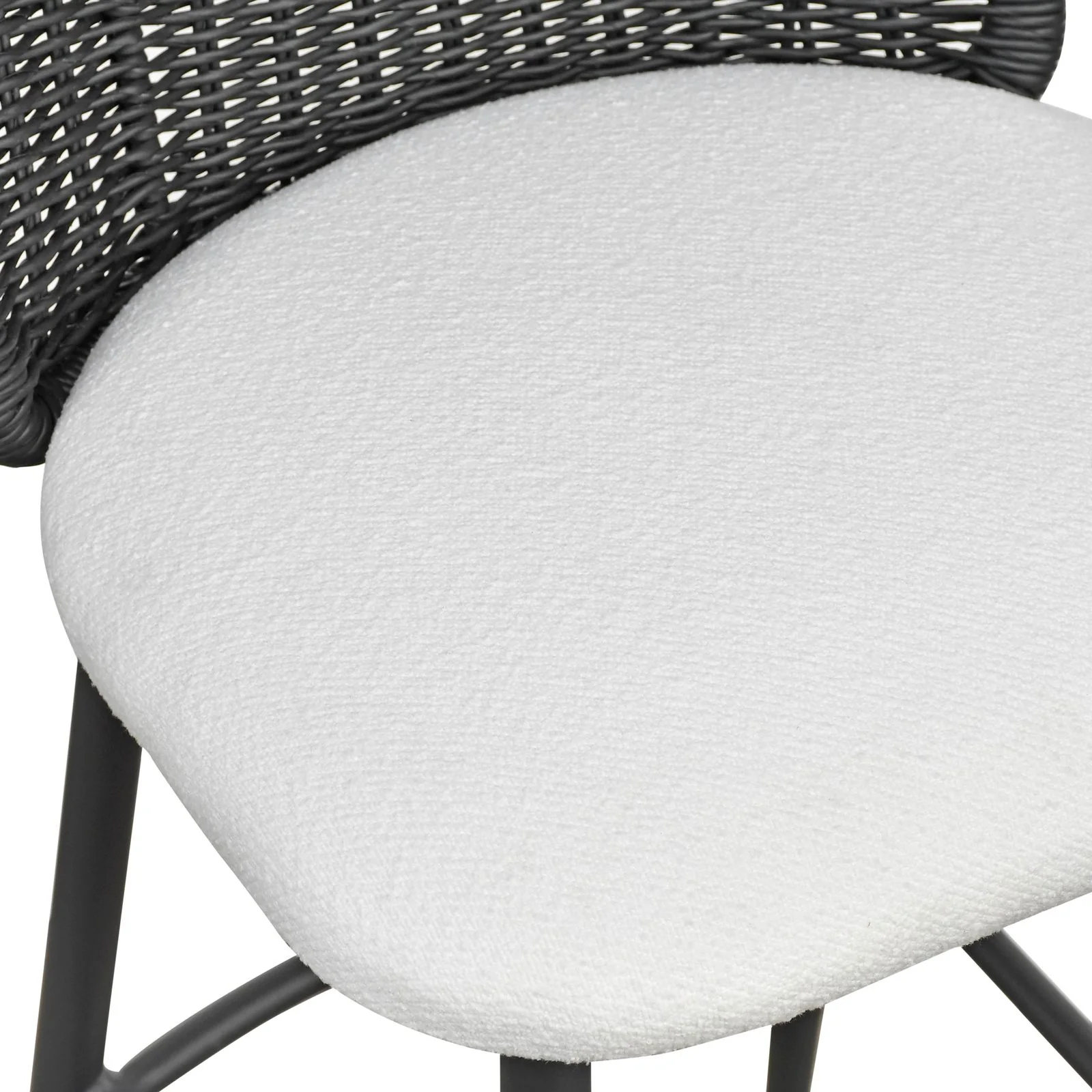 Alexa Black Rattan Performance Fabric Barstool - Image 7
