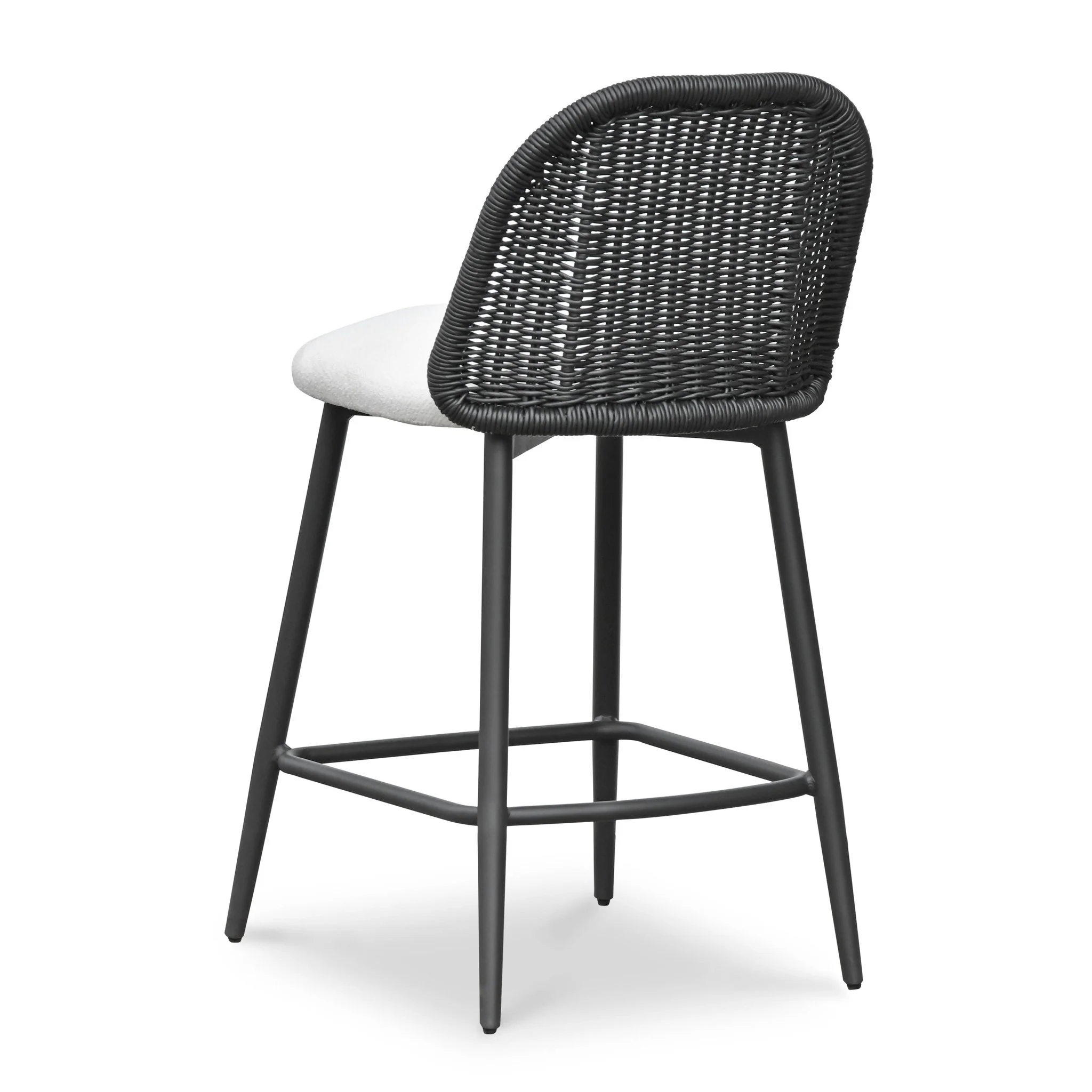 Alexa Black Rattan Performance Fabric Counter Stool - Image 4