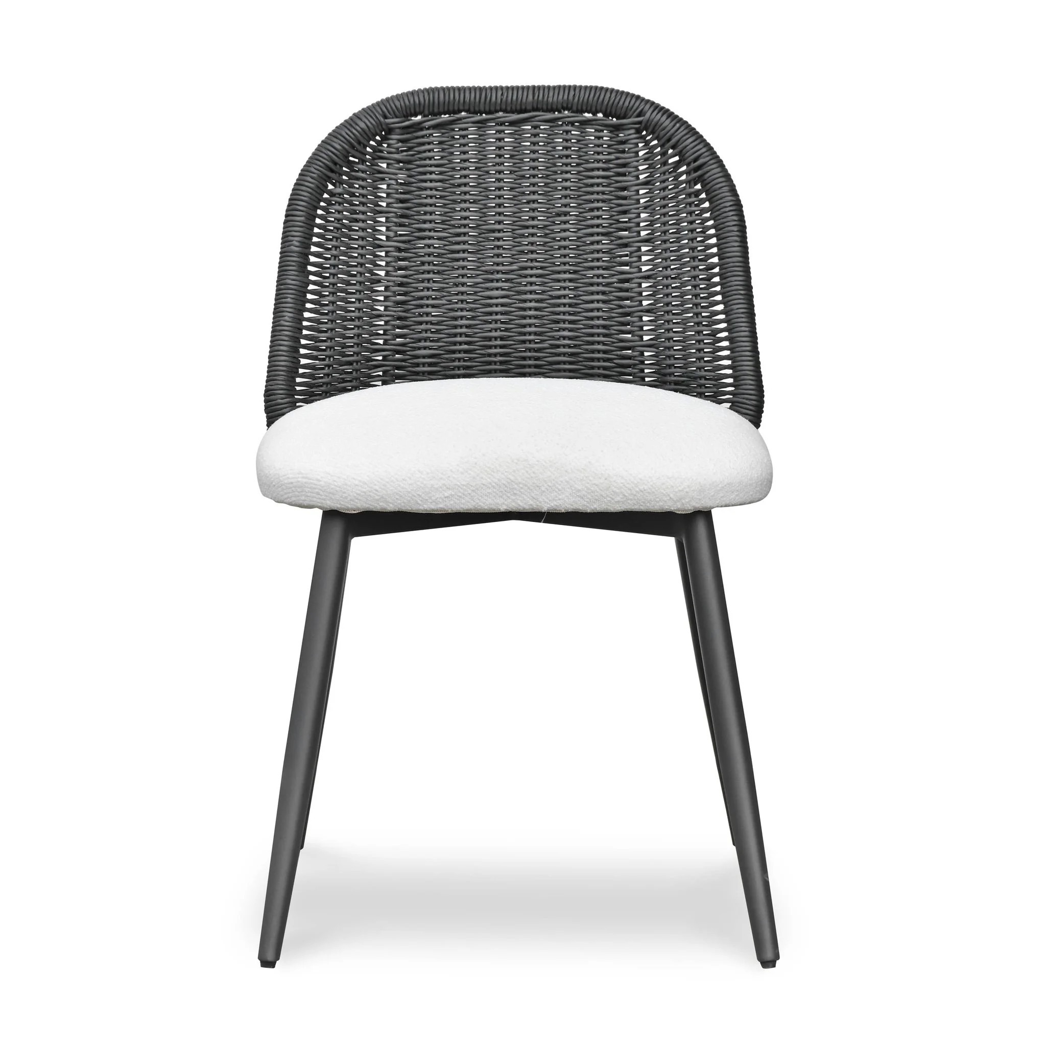 Alexa Black Rattan Performance Fabric Dining Chair - Image 3