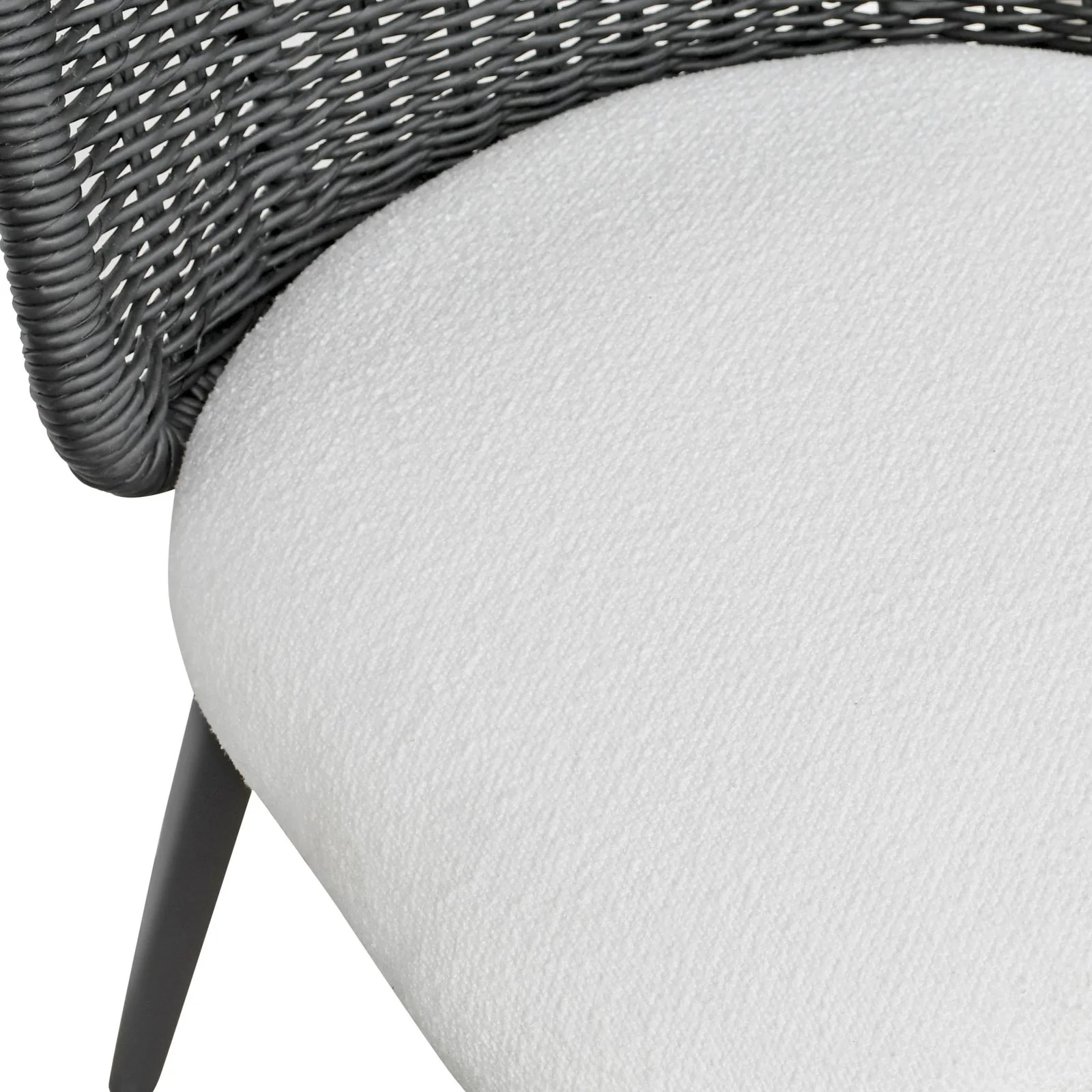 Alexa Black Rattan Performance Fabric Dining Chair - Image 6