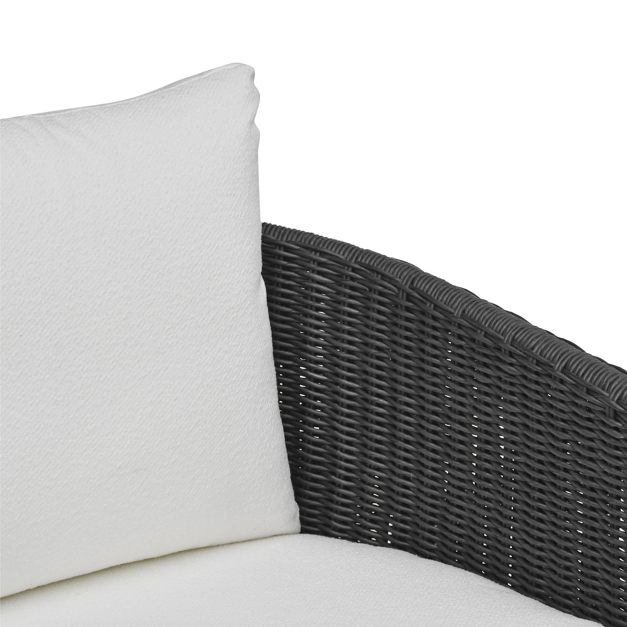 Alexa Black Rattan Performance Fabric Outdoor Armchair - Image 7