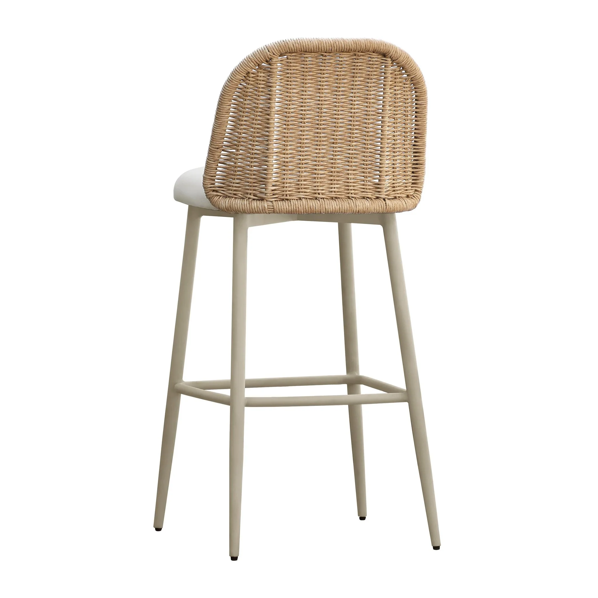Alexa Cream Performance Fabric Outdoor Barstool - Image 4