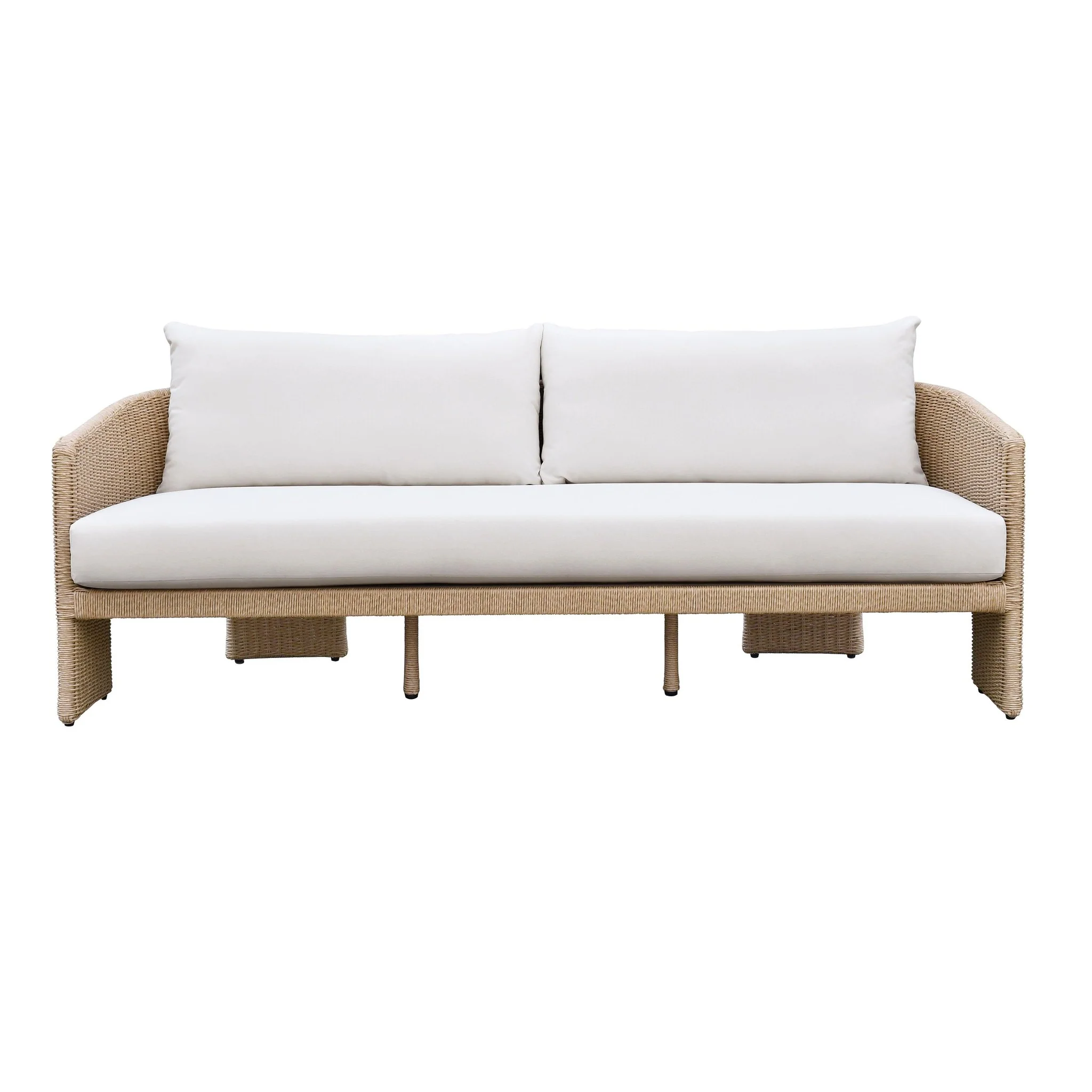 Alexa Cream Performance Fabric Outdoor Sofa - Image 3