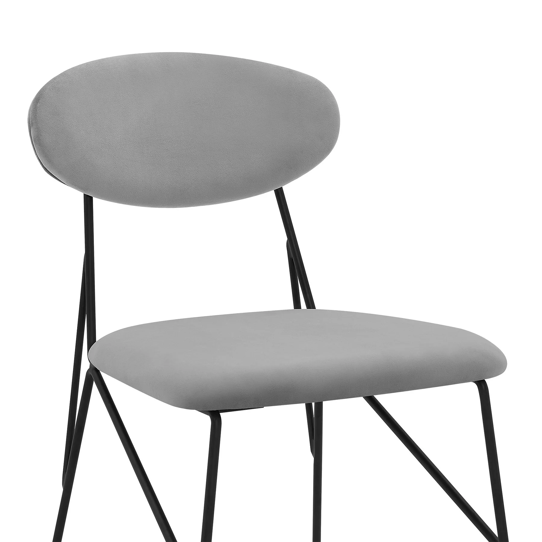 Alice Gray Velvet and Metal Dining Room Chairs - Set of 2 - Image 5