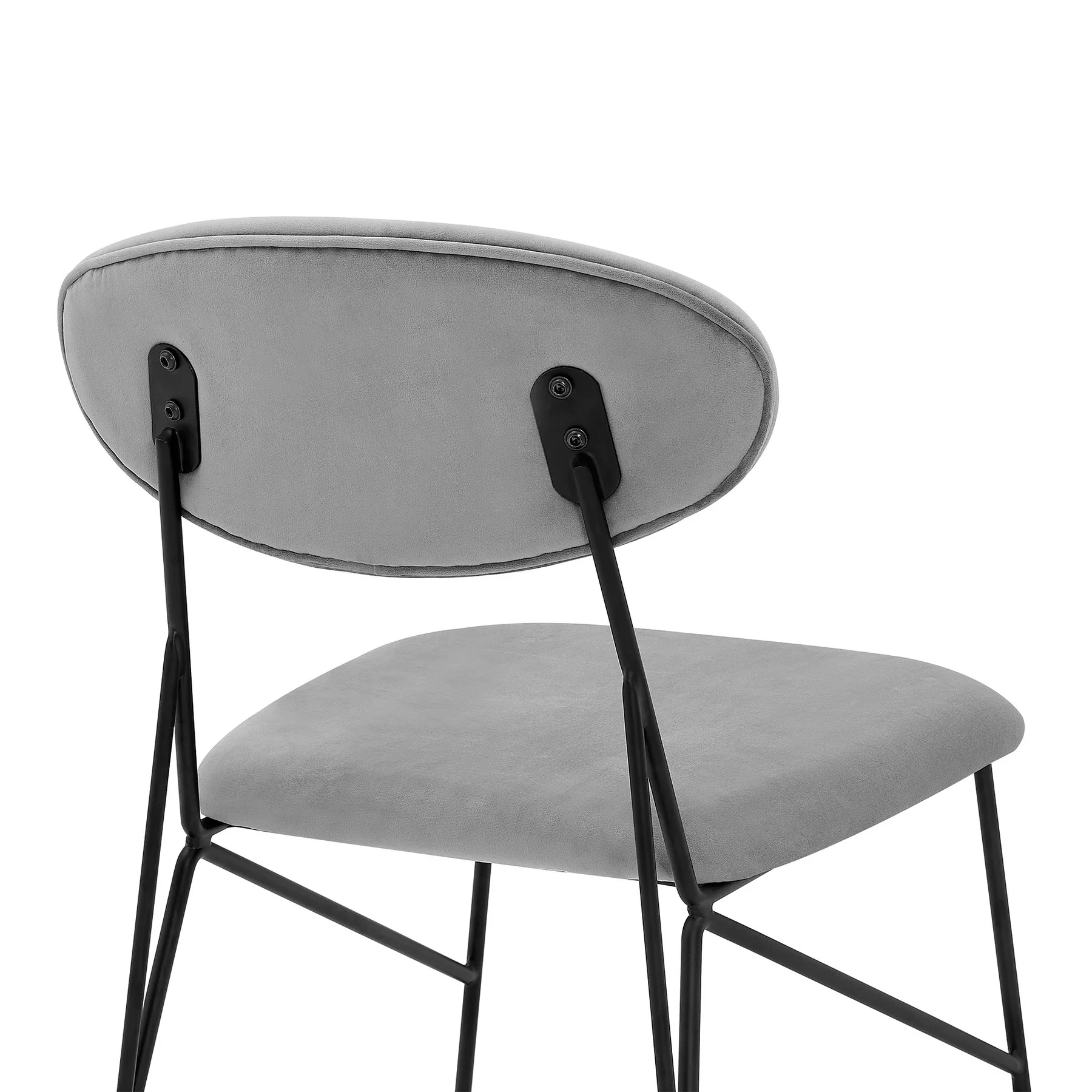 Alice Gray Velvet and Metal Dining Room Chairs - Set of 2 - Image 6