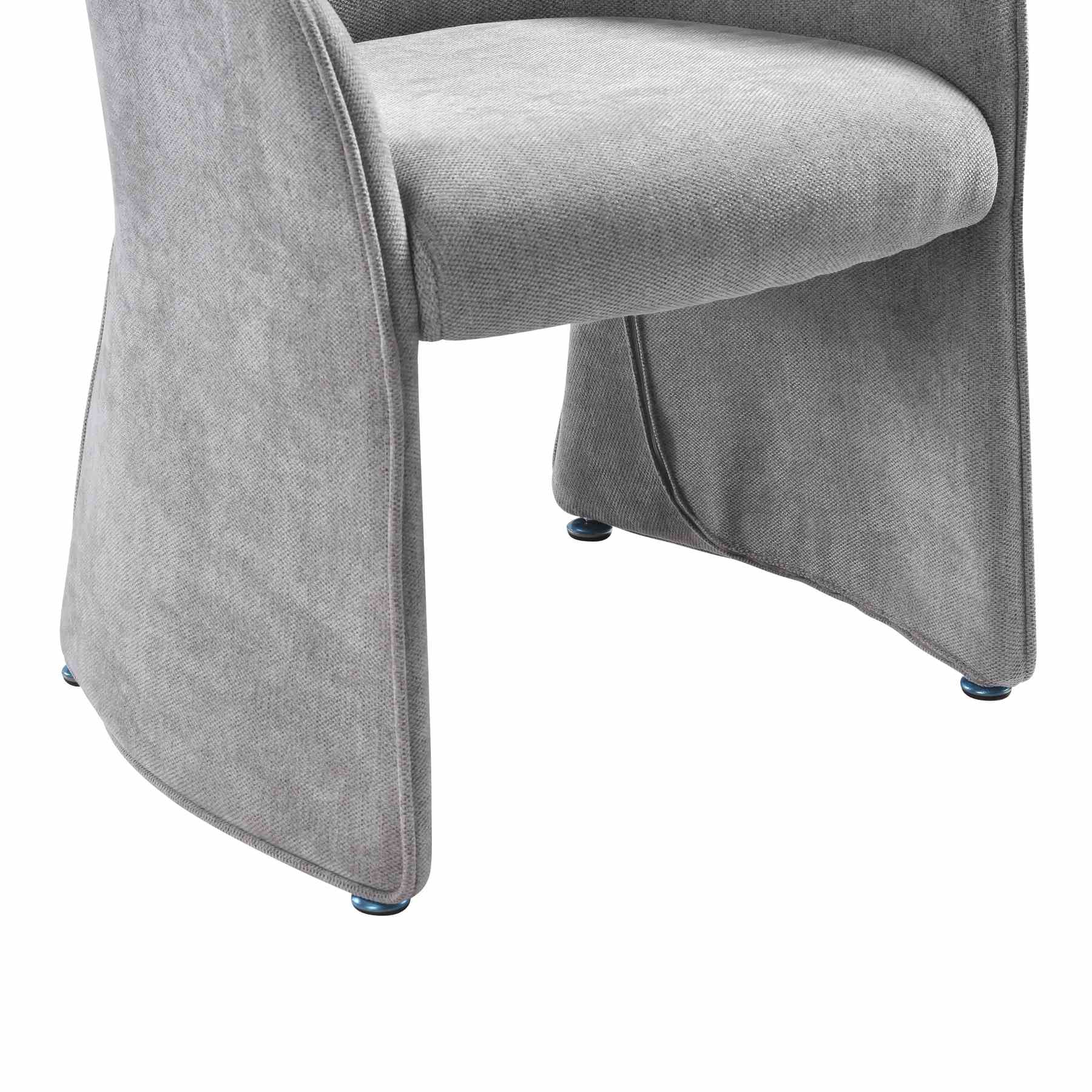 Alicia Modern Curved Back Gray Upholstered Dining Chair - Image 10